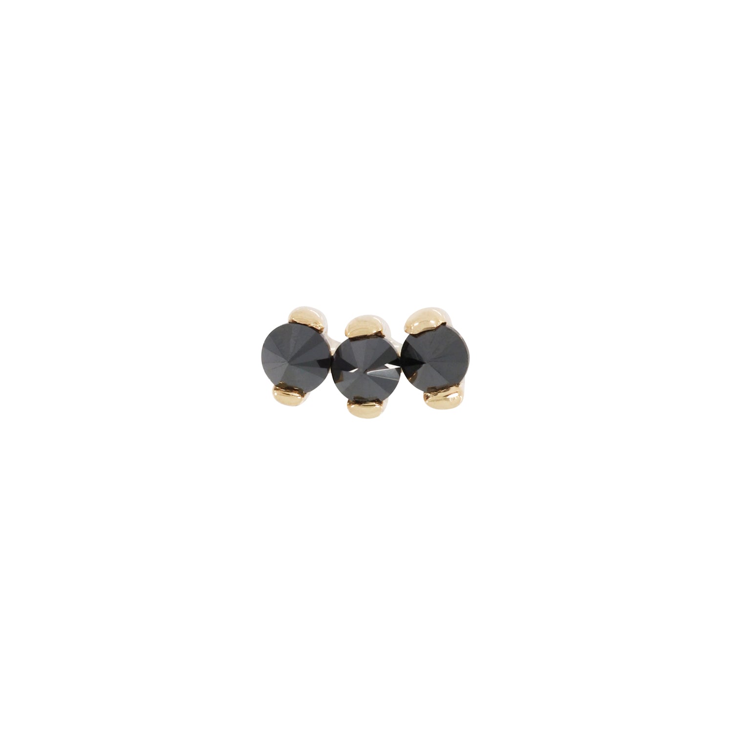 Triple Reverse Black Diamond Single Stud Earring
