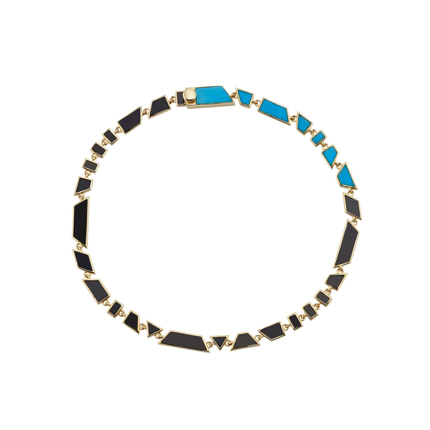 Tesserae Black Spinel & Turquoise Bracelet