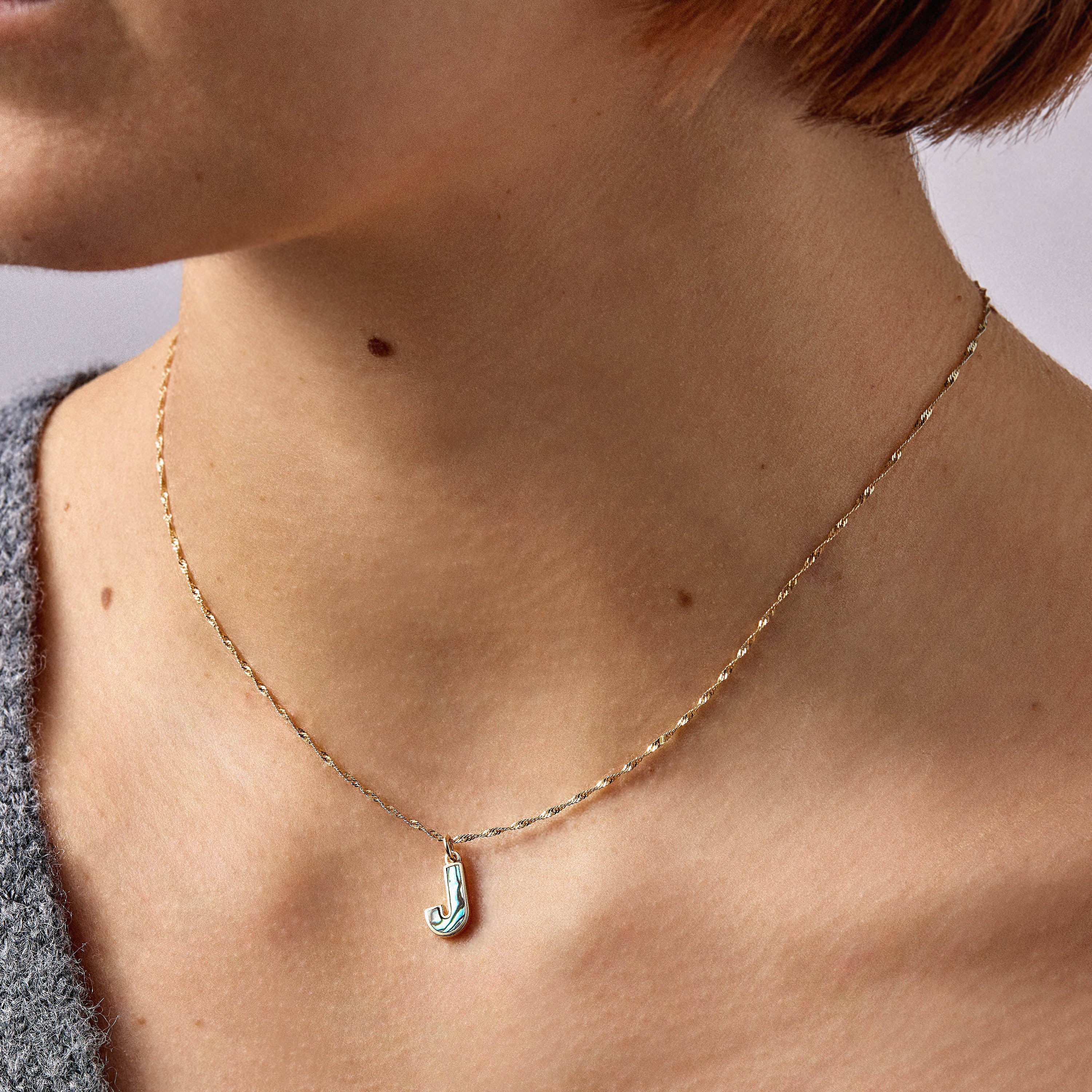 Abalone Initial Pendant