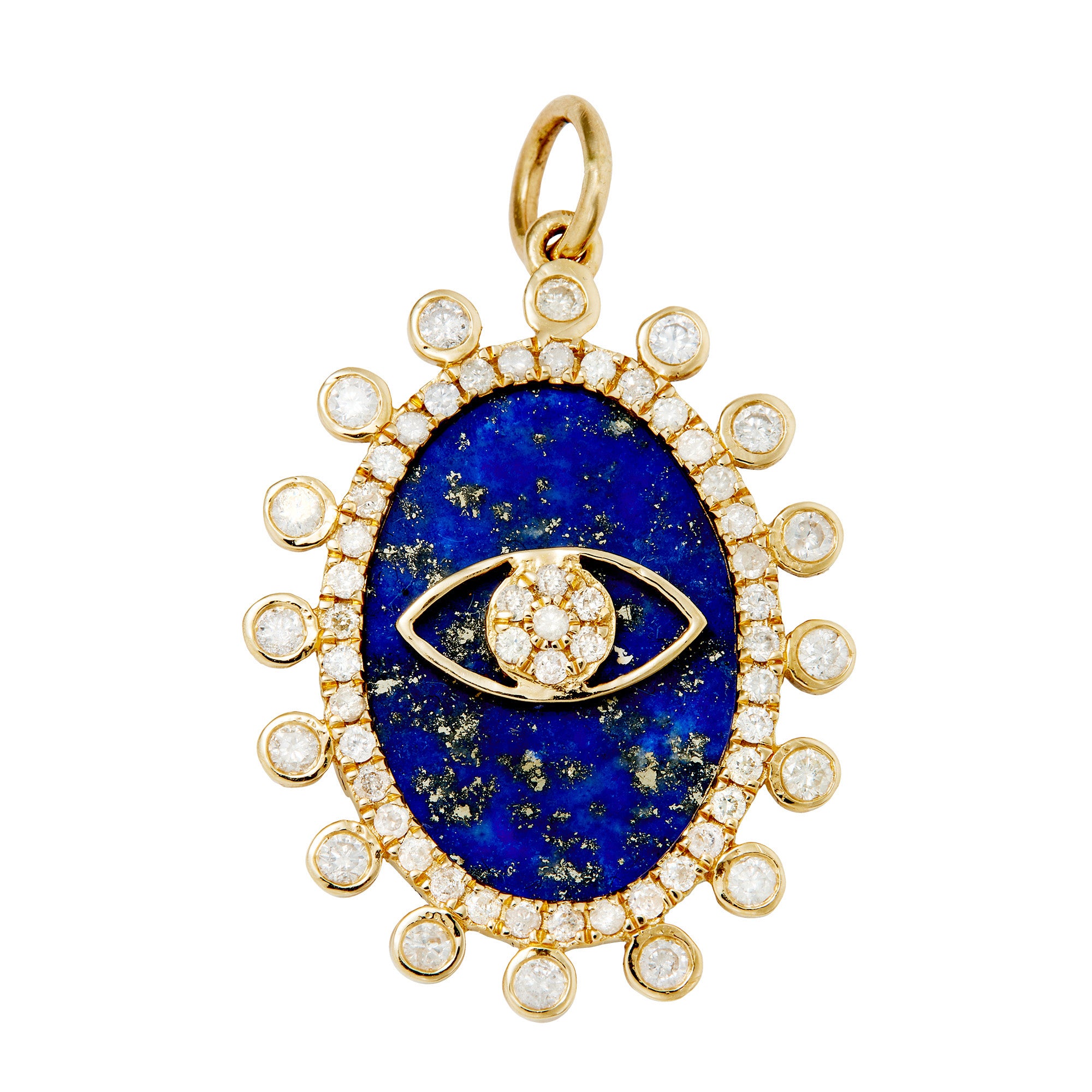 Lapis Lazuli Diamond Evil Eye Amulet