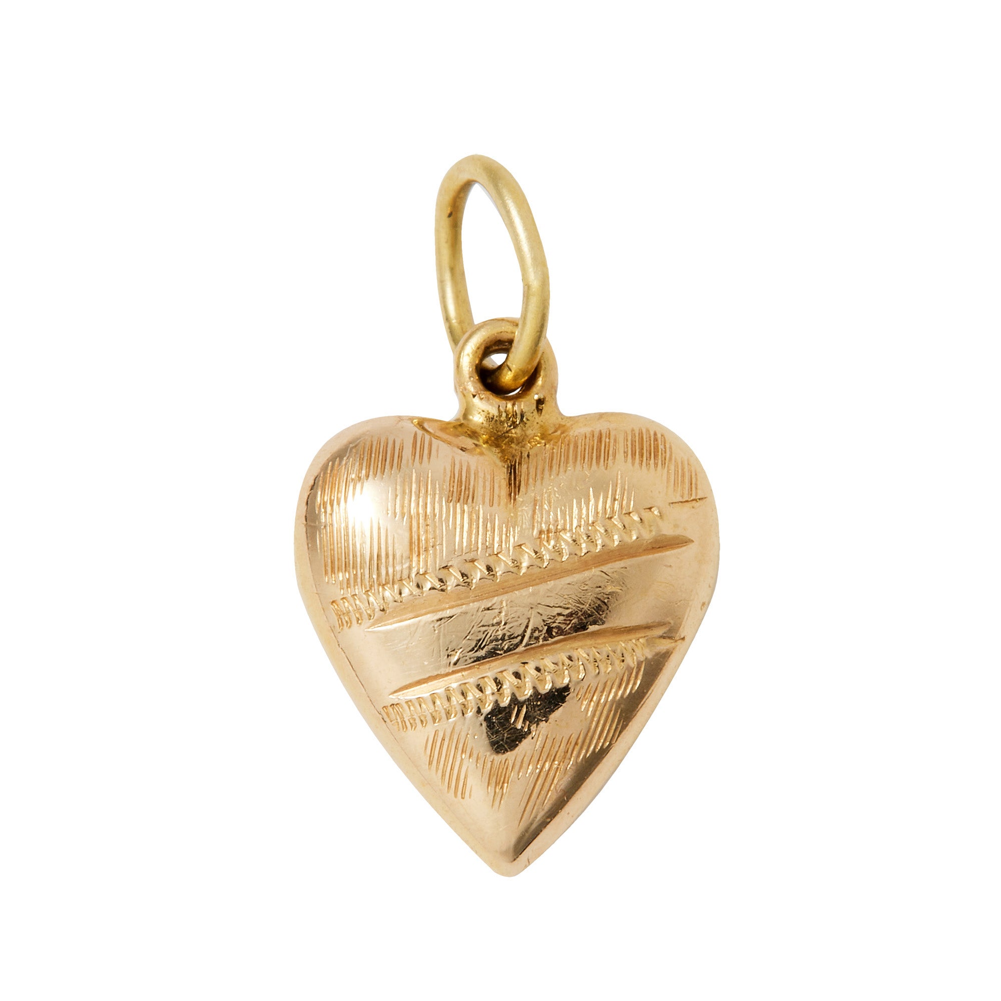 Vintage 10K Puffy Gold Heart Charm