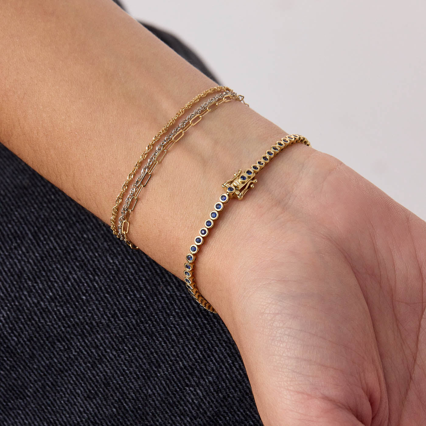 Bezel Set Sapphire Tennis Bracelet