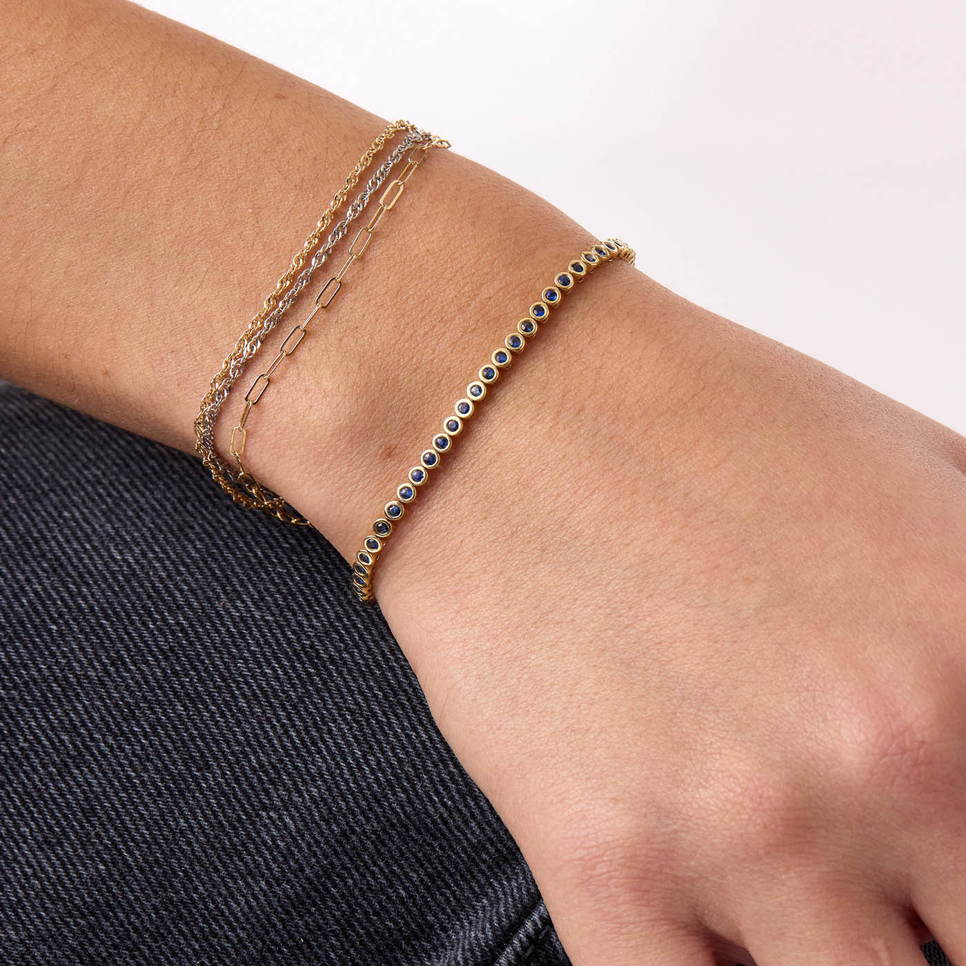 Bezel Set Sapphire Tennis Bracelet