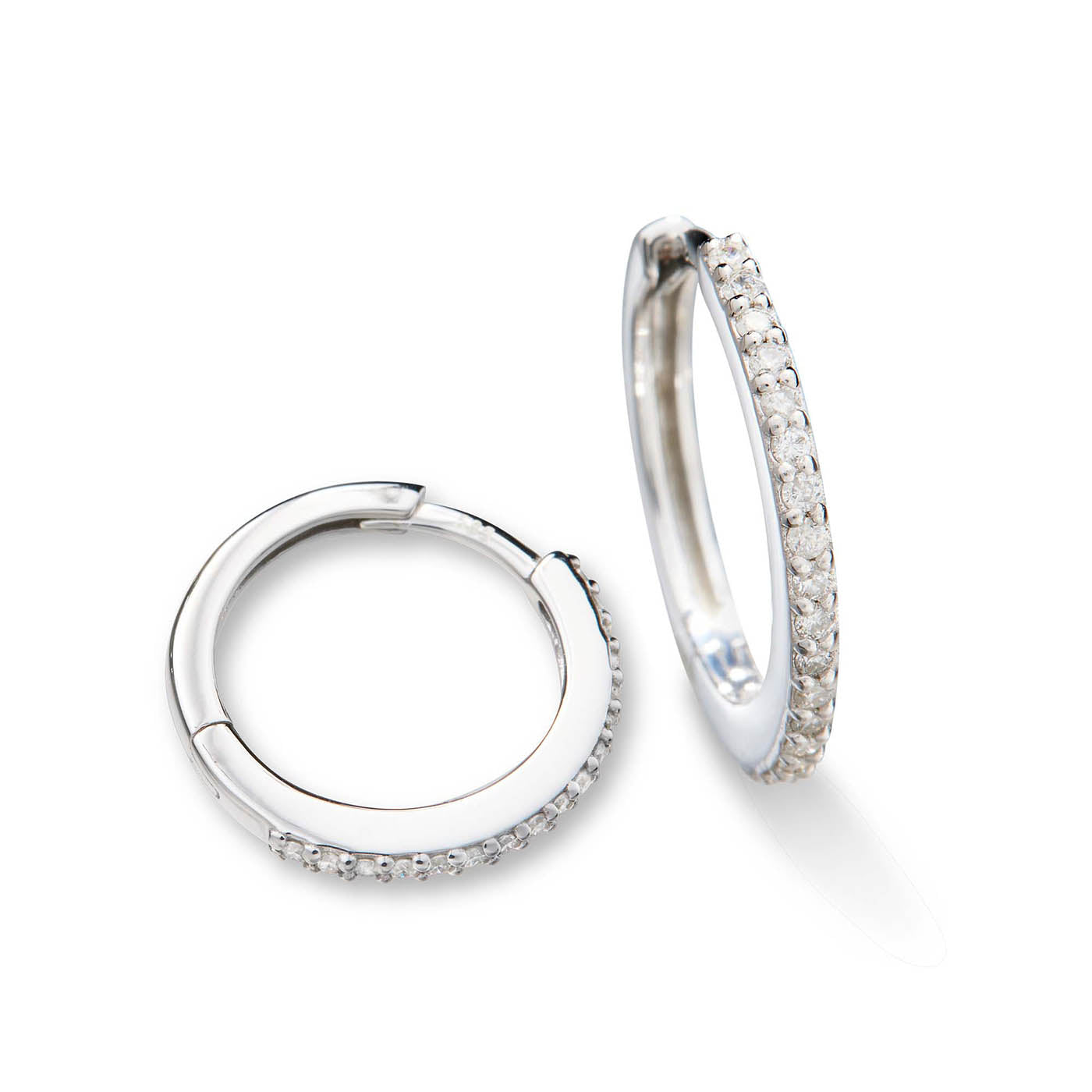 Pavé Diamond Single Huggie Hoop Earring