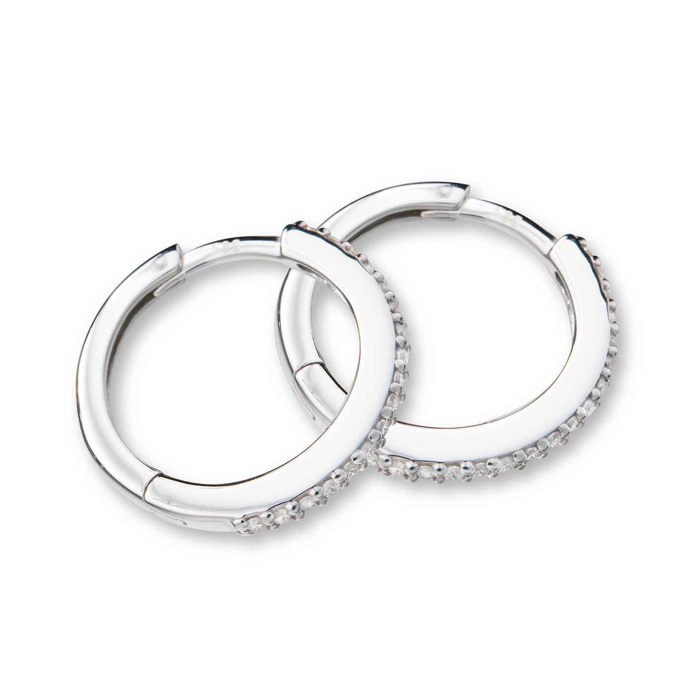 Pavé Diamond Single Huggie Hoop Earring