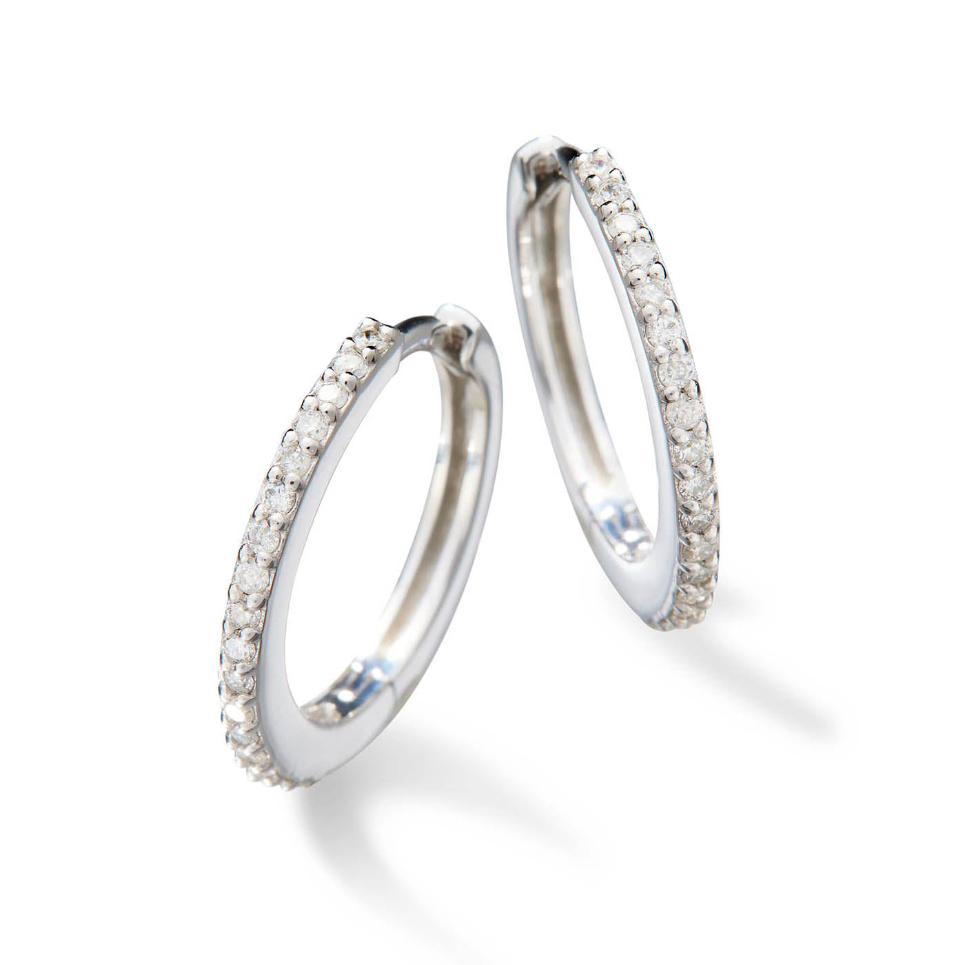 Pavé Diamond Single Huggie Hoop Earring