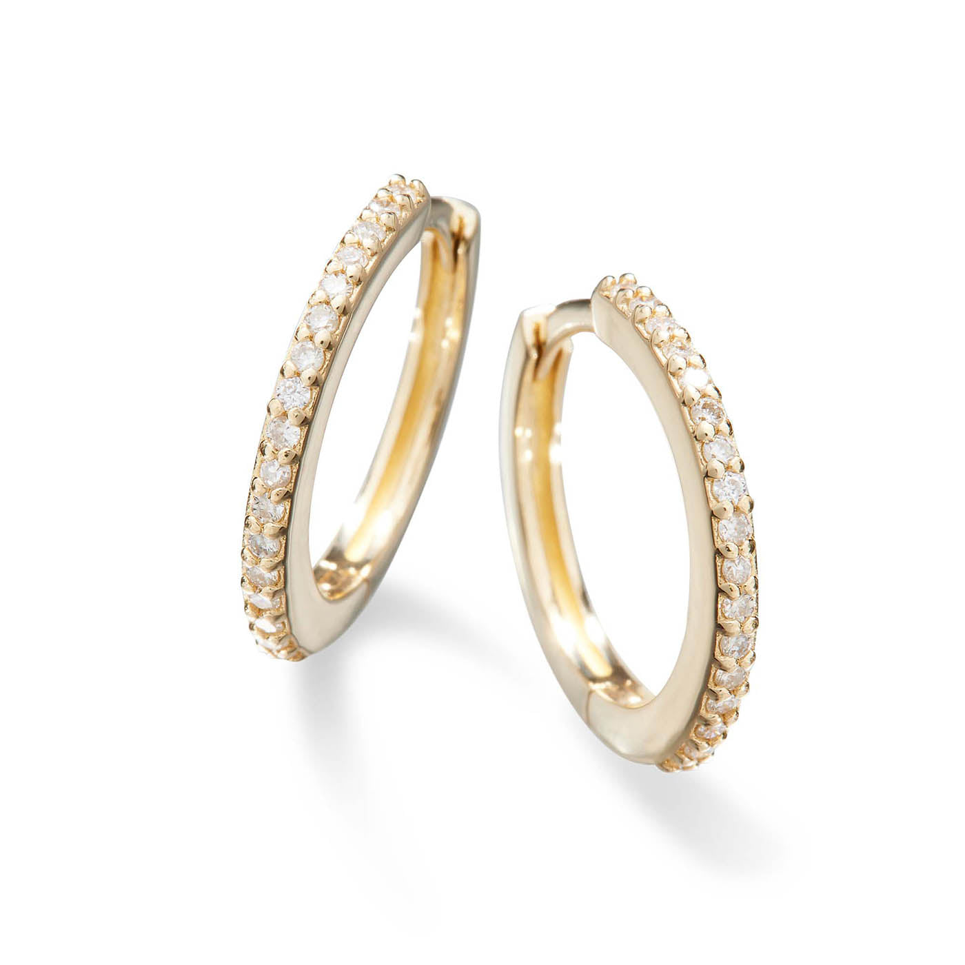 Pavé Diamond Single Huggie Hoop Earring