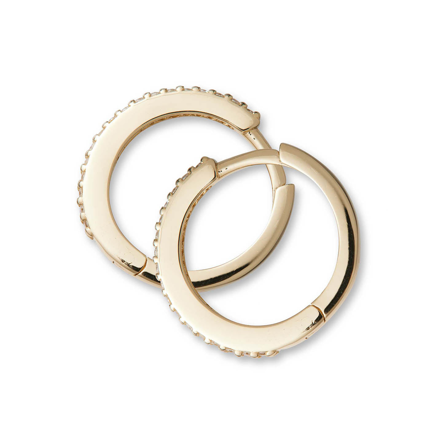 Pavé Diamond Single Huggie Hoop Earring
