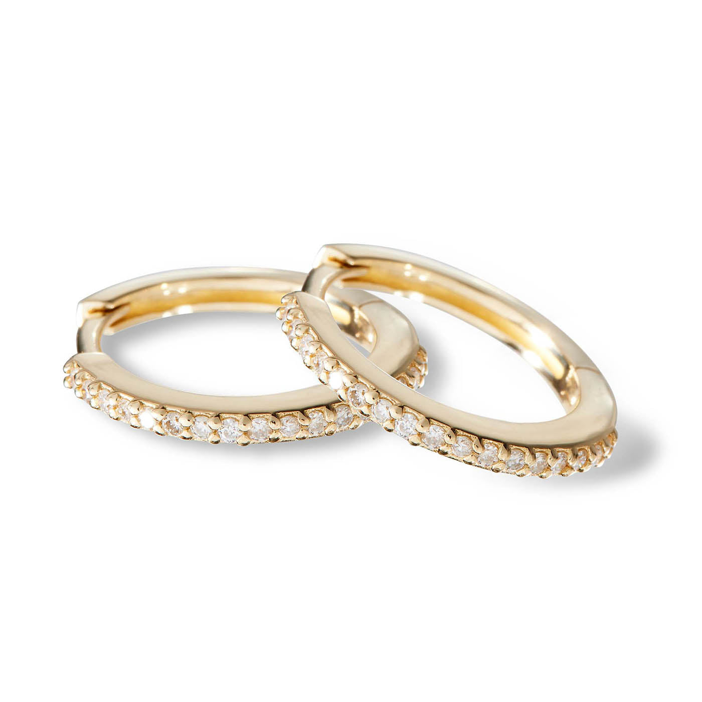 Pavé Diamond Single Huggie Hoop Earring