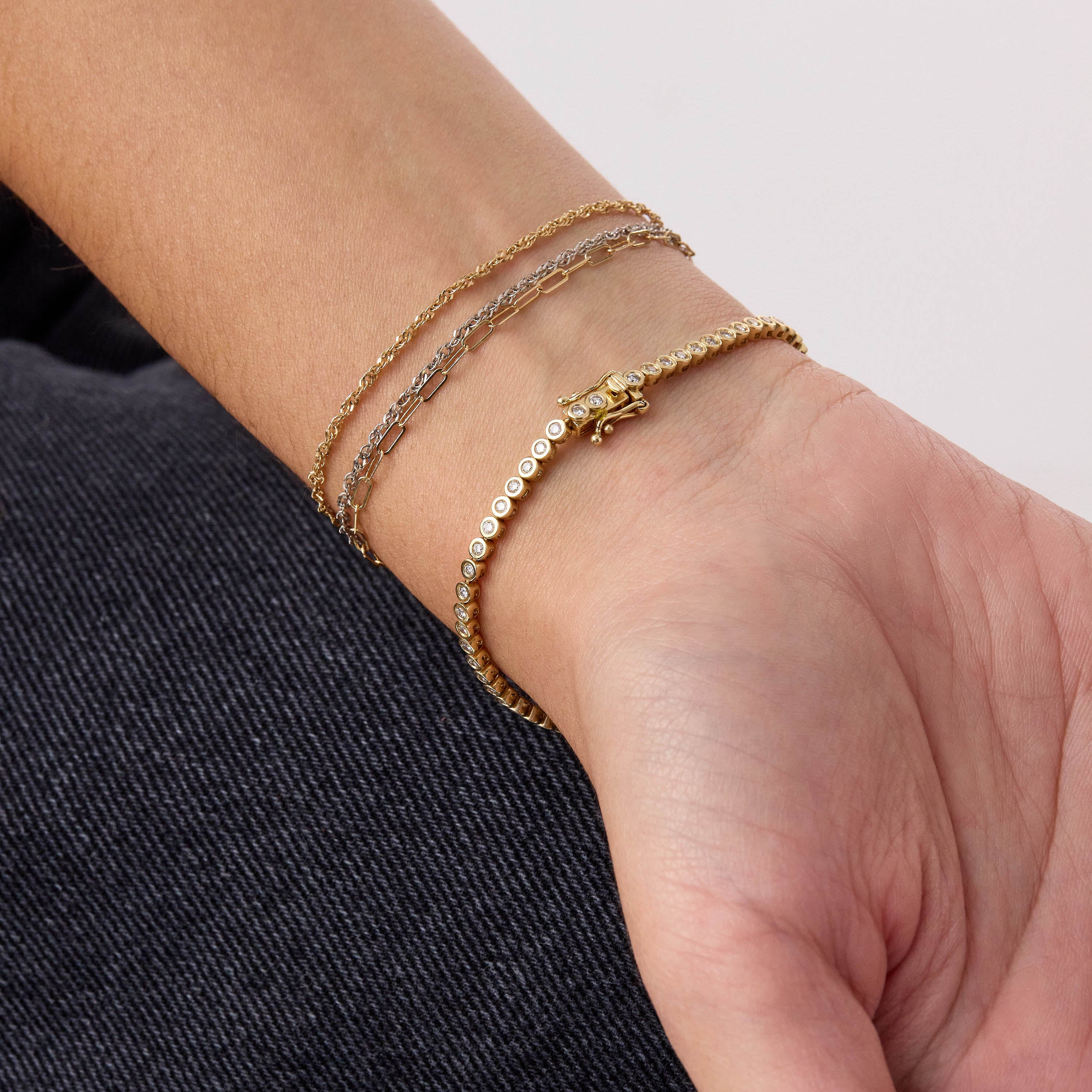 Bezel Set Diamond Tennis Bracelet