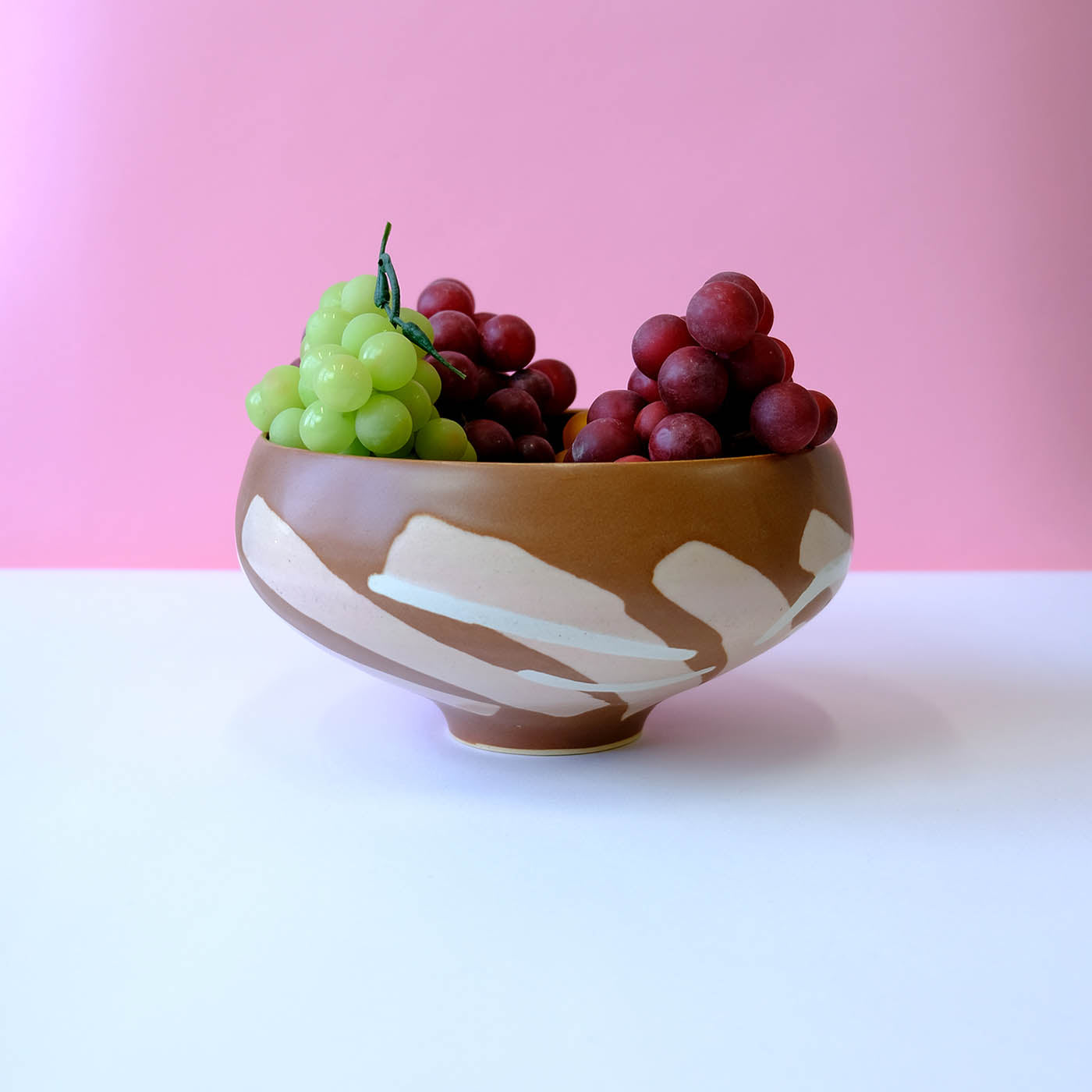 Hazelnut and Peach Serving Bowl