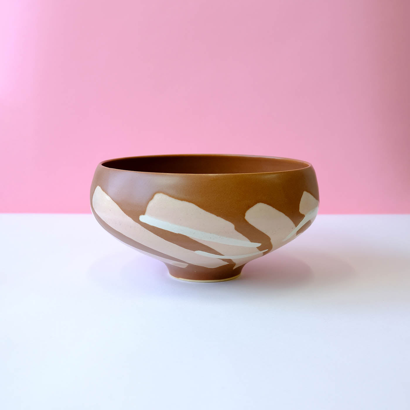Hazelnut and Peach Serving Bowl
