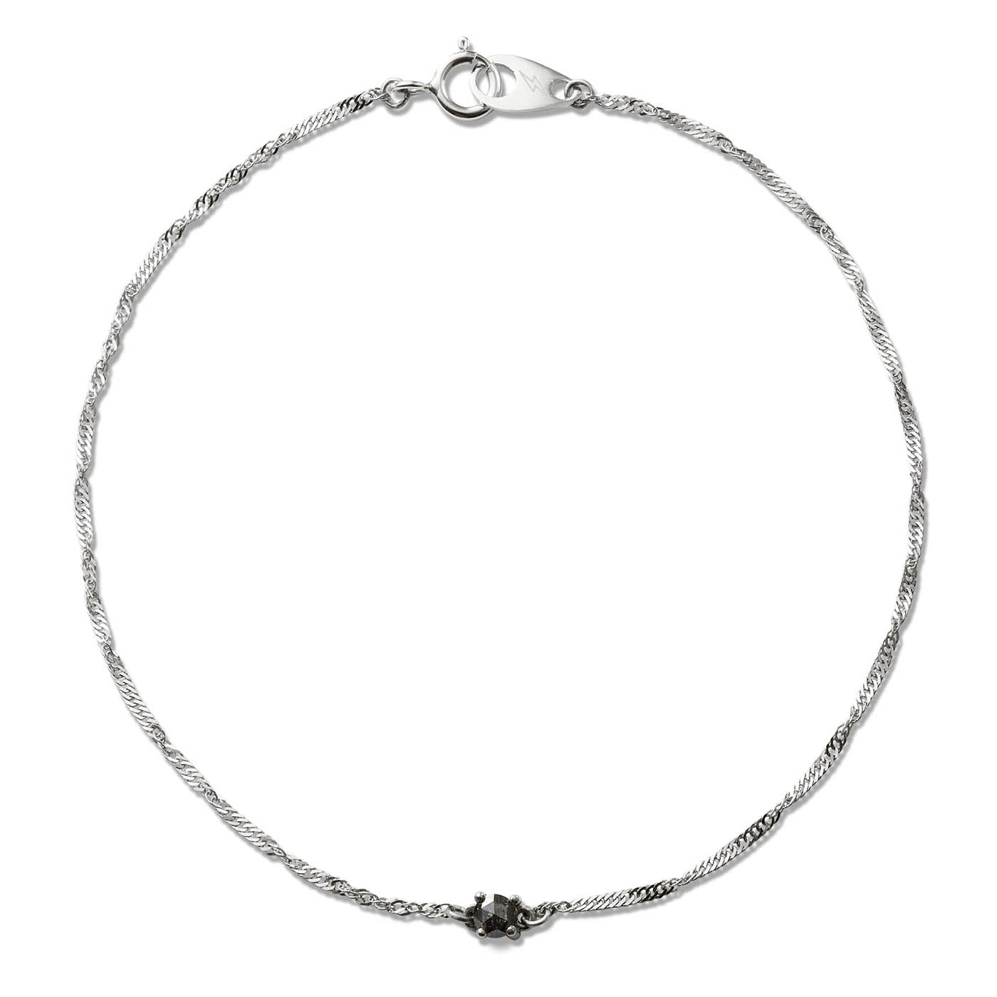 Thin Helix Salt-n-Pepper Diamond Bracelet