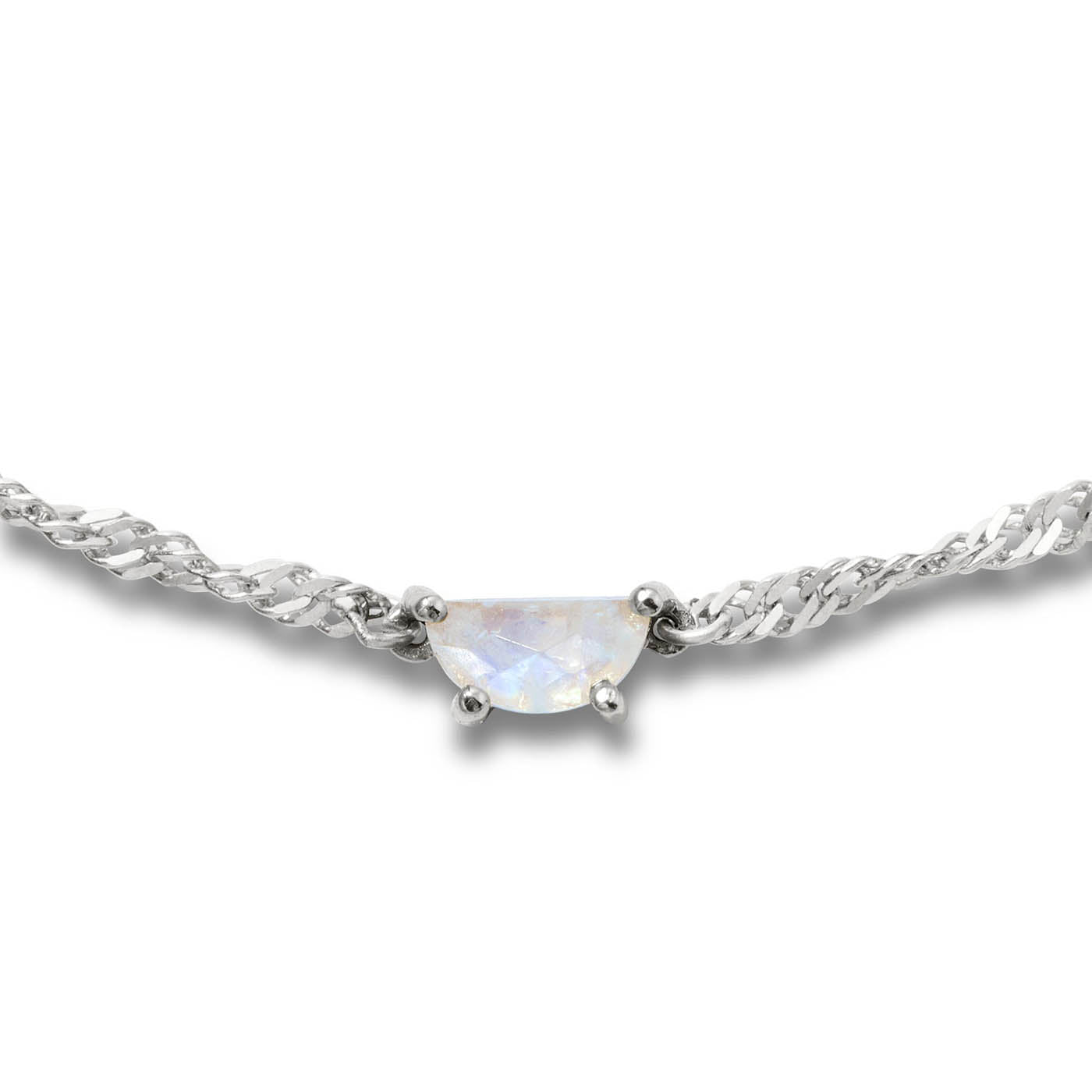 Thick Helix Moonstone Necklace