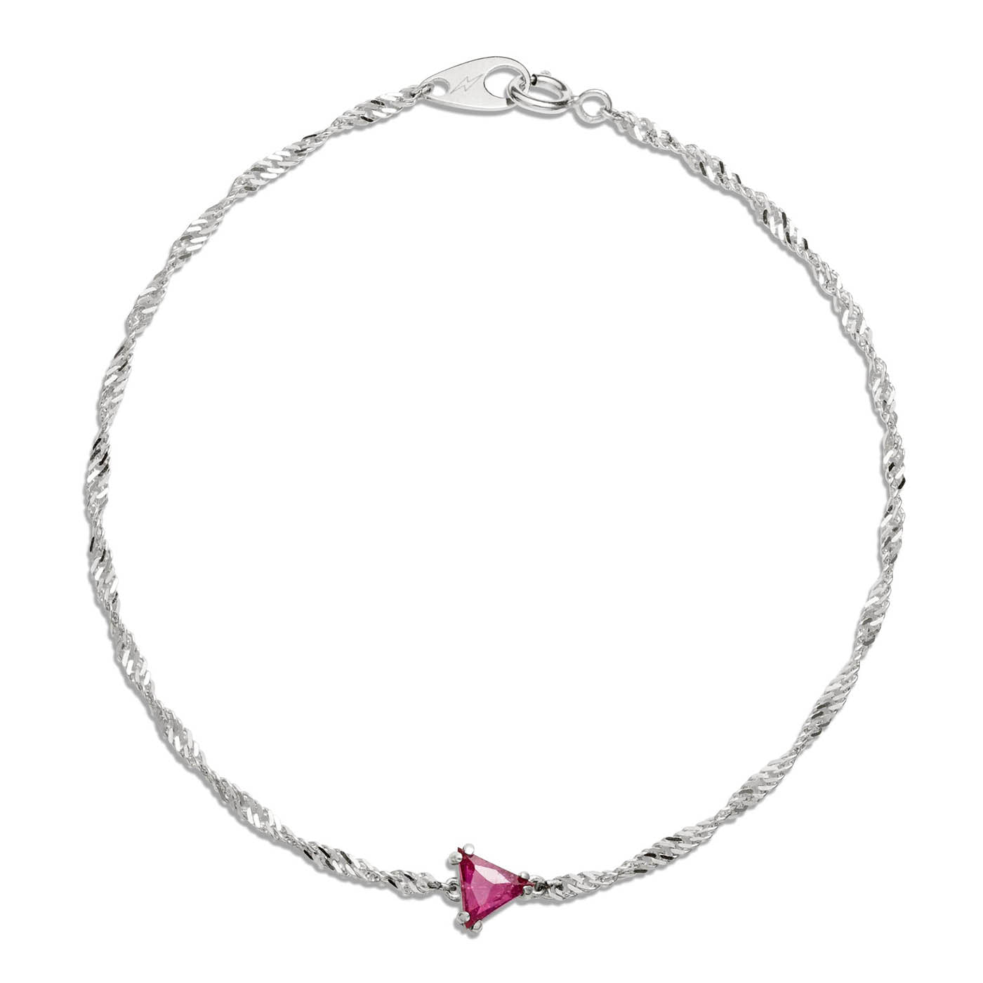 Thick Helix Ruby Trillion Bracelet