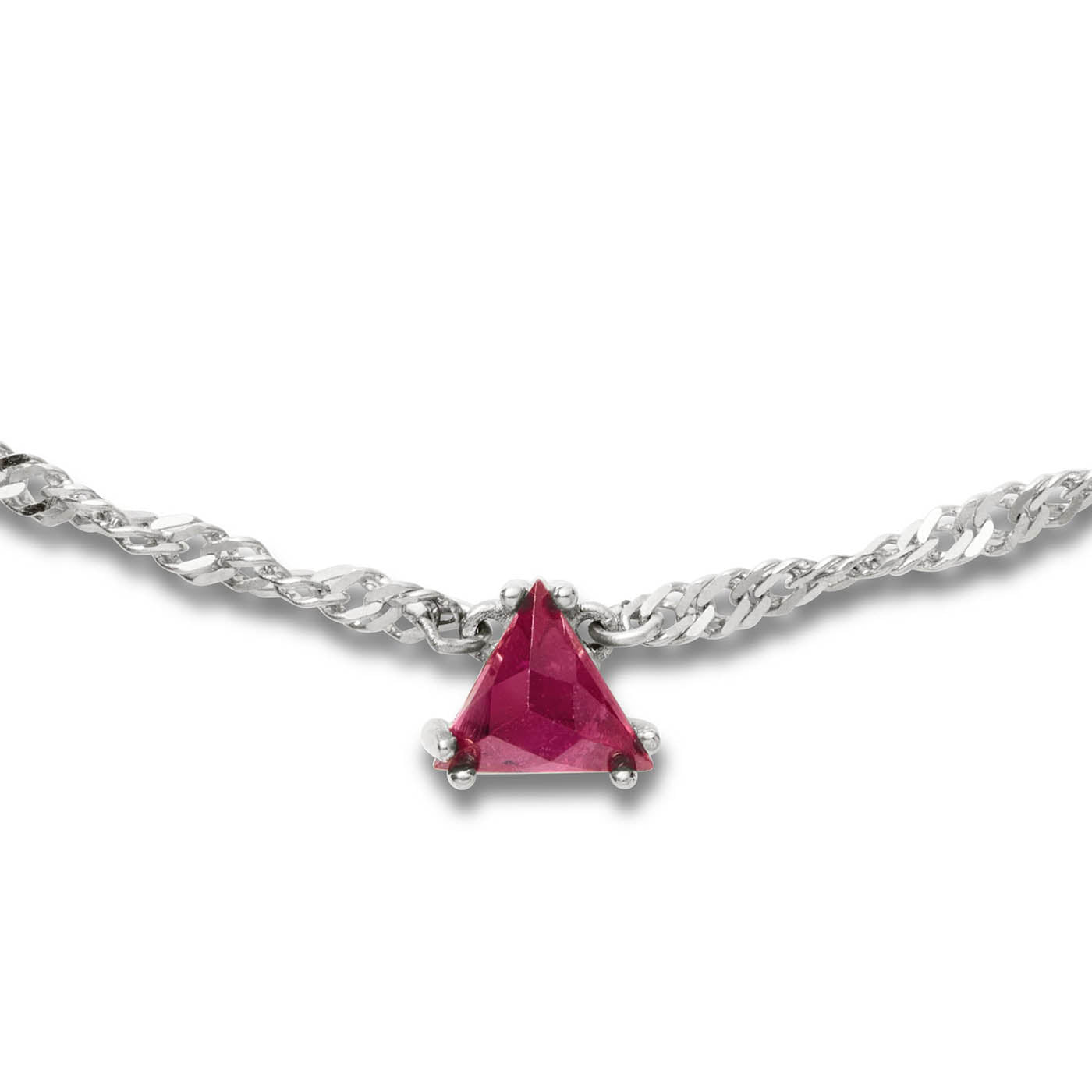 Thick Helix Ruby Trillion Necklace