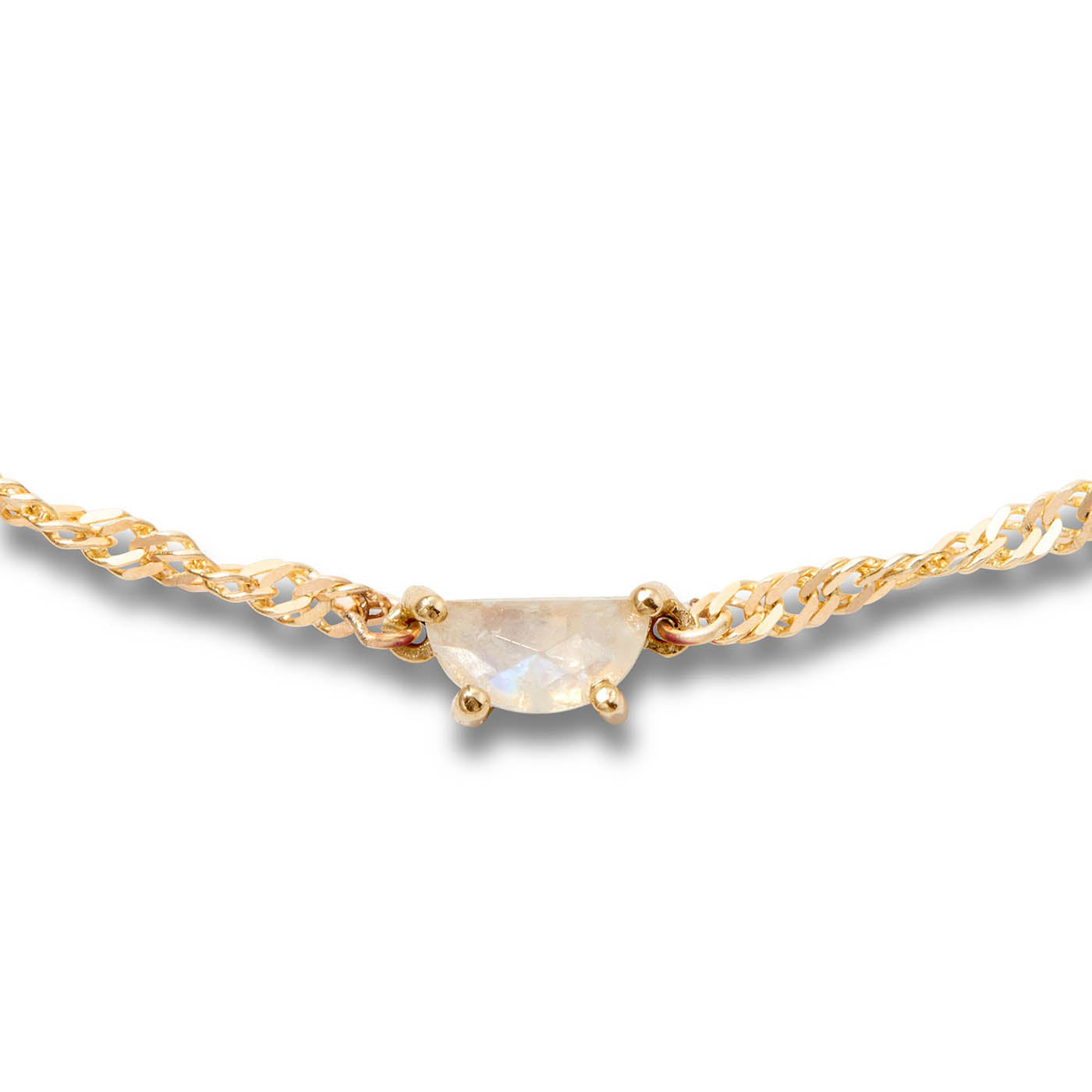 Thick Helix Moonstone Necklace