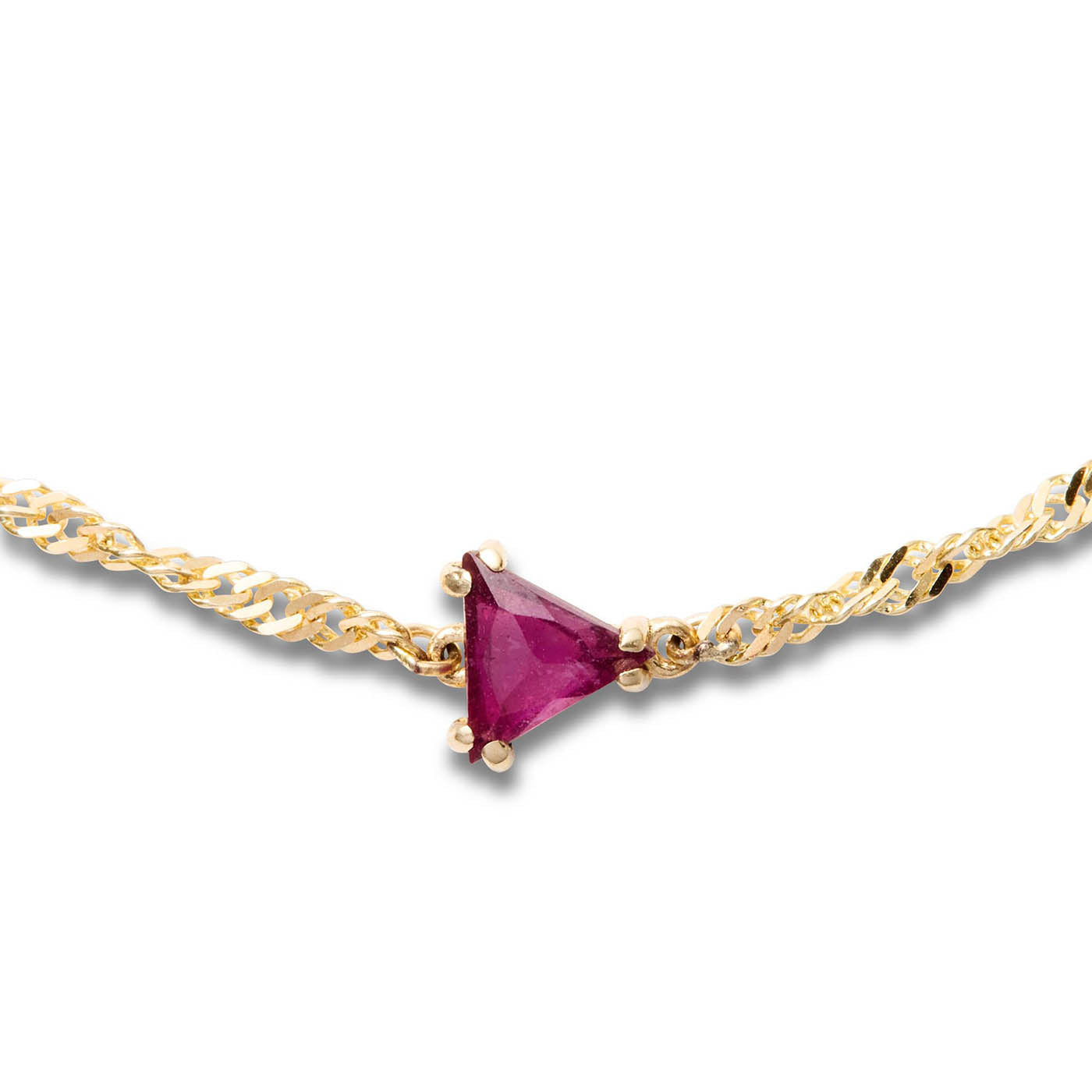 Thick Helix Ruby Trillion Bracelet