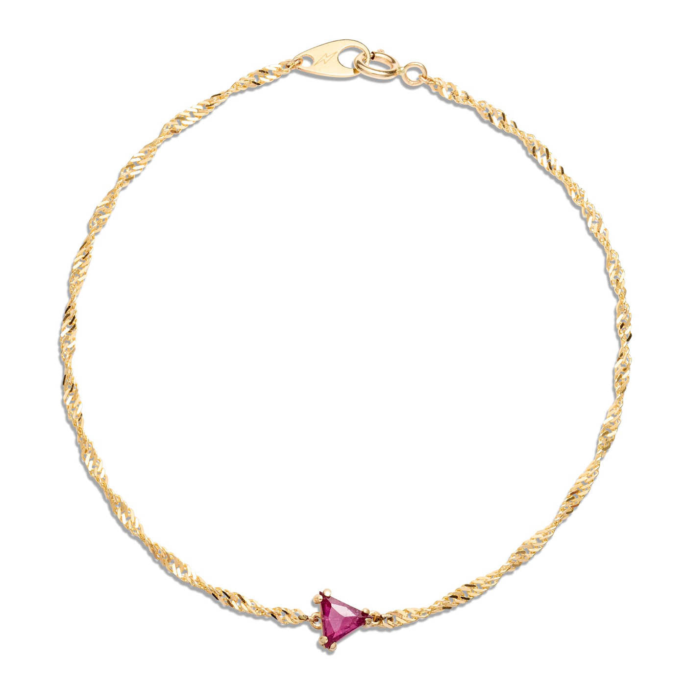 Thick Helix Ruby Trillion Bracelet