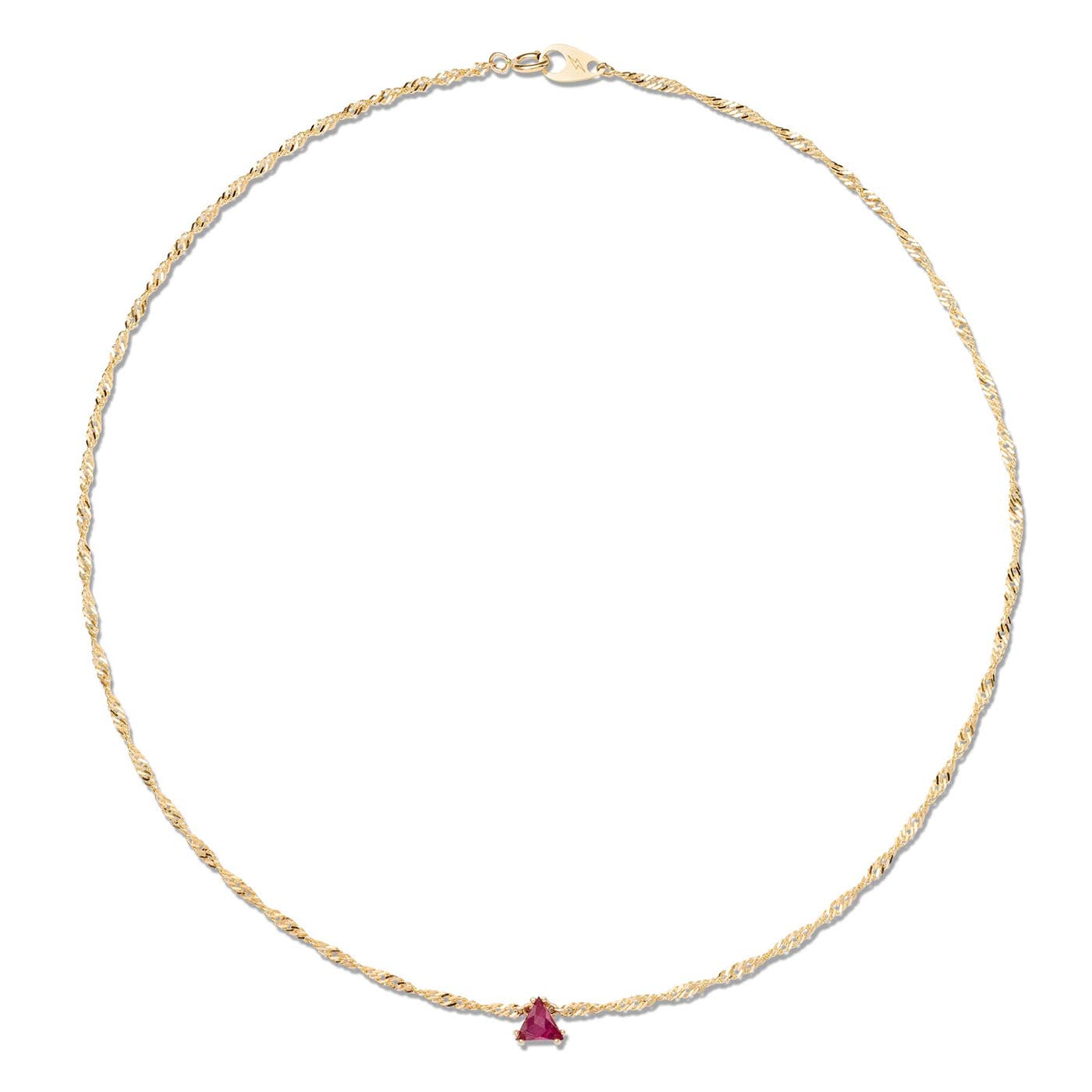 Thick Helix Ruby Trillion Necklace