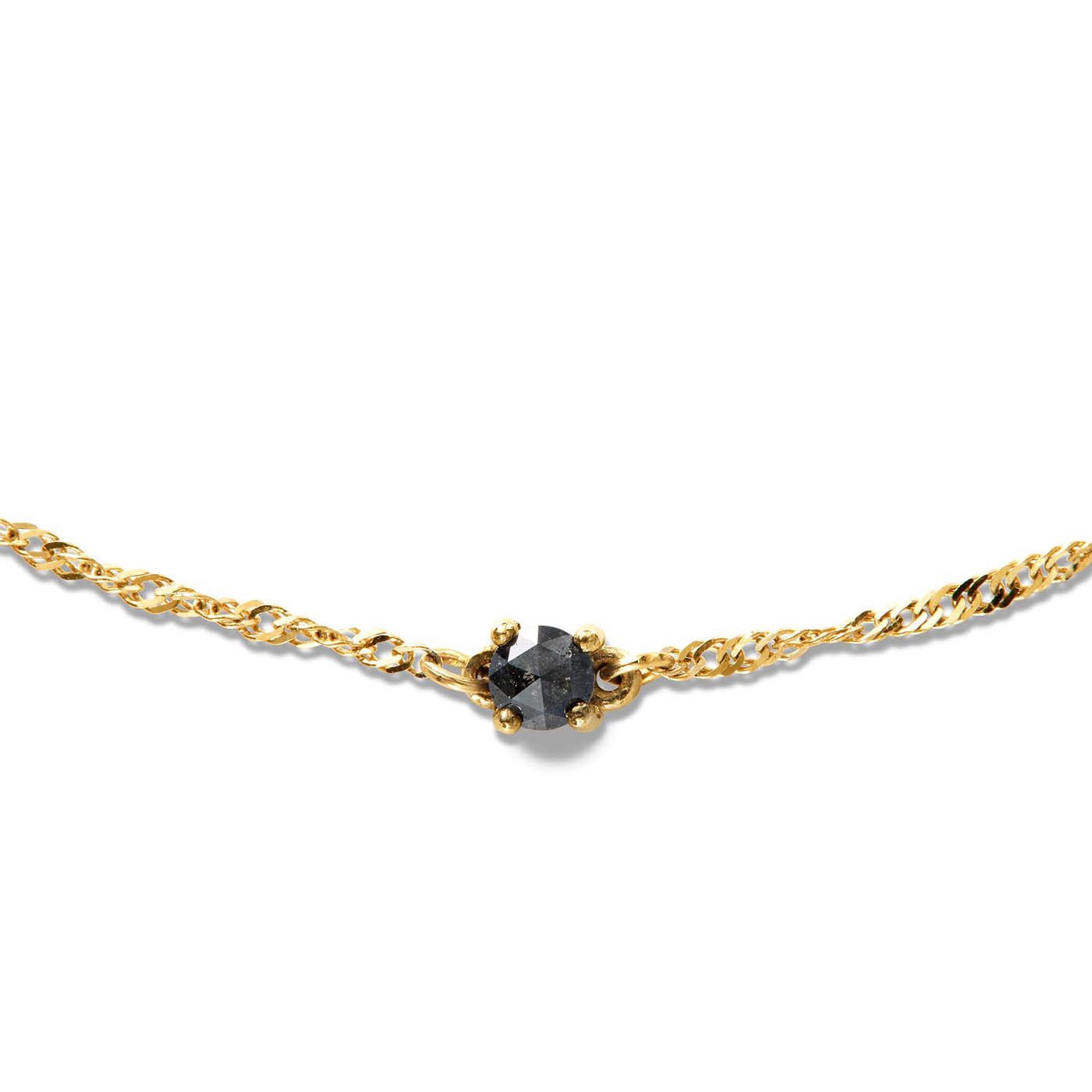 Thin Helix Salt-n-Pepper Diamond Necklace