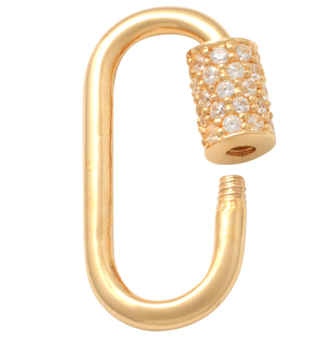 Oblong Baby Lock with Pavé CZ Screw Closure