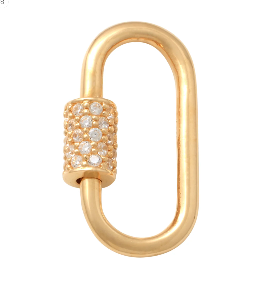 Oblong Baby Lock with Pavé CZ Screw Closure