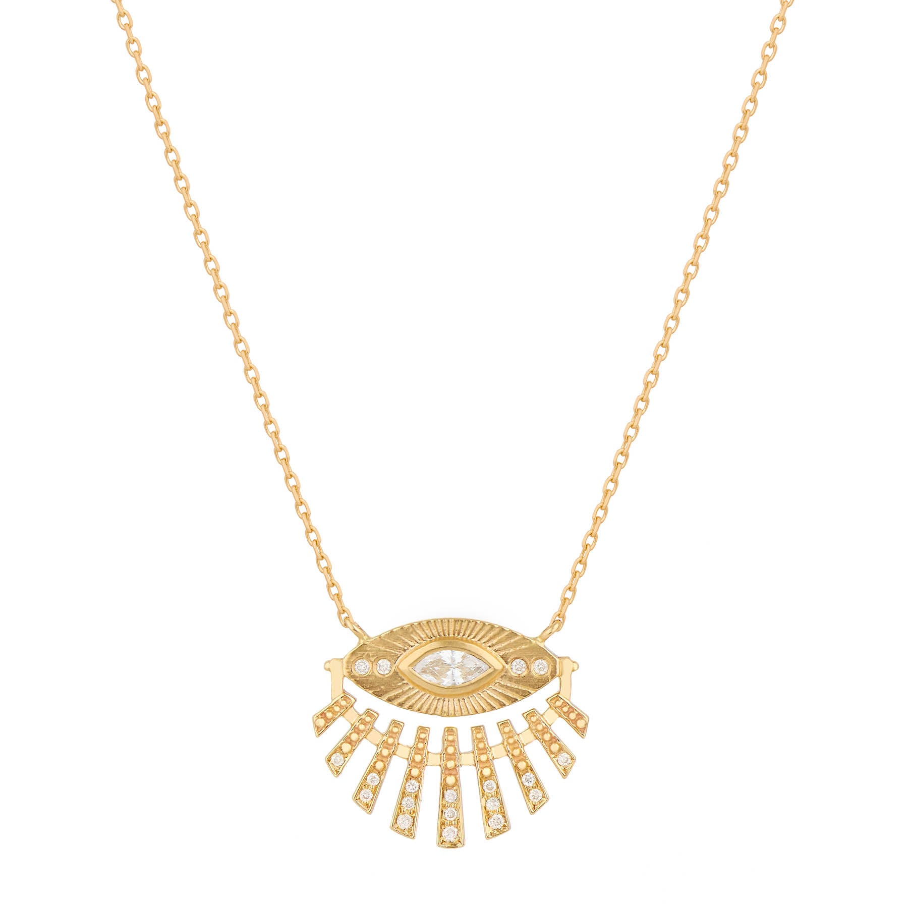 Sun Eye & Diamonds Chain Necklace
