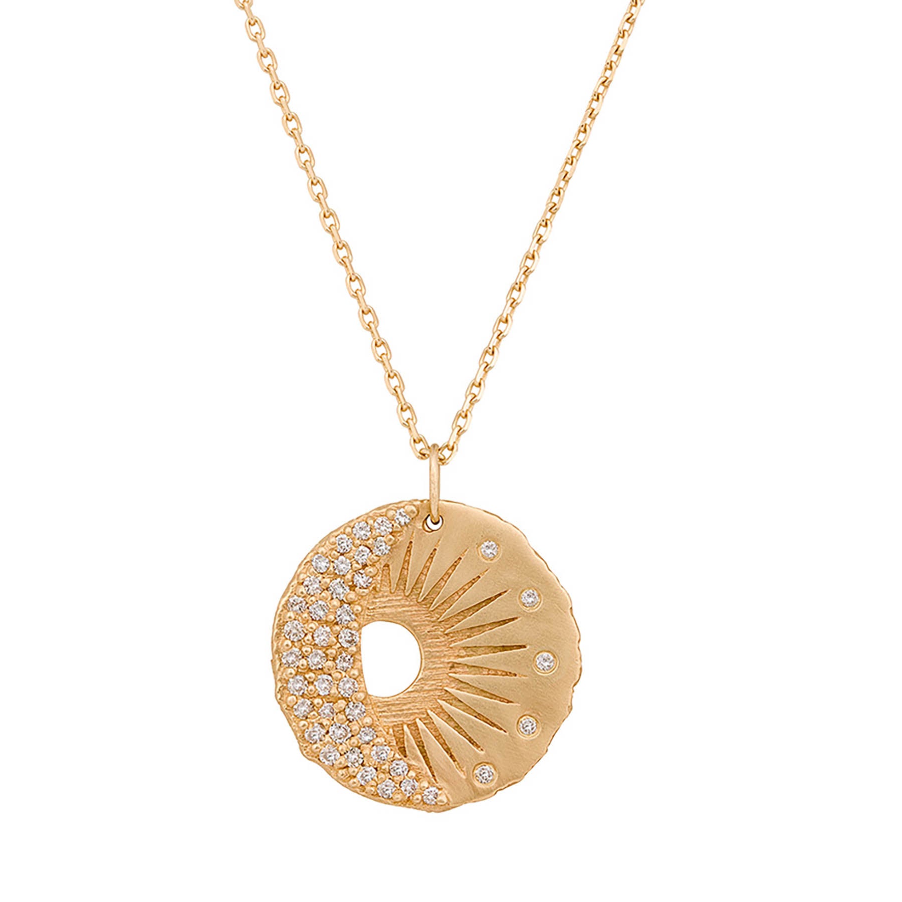 Sun & Moon Medal Chain Necklace