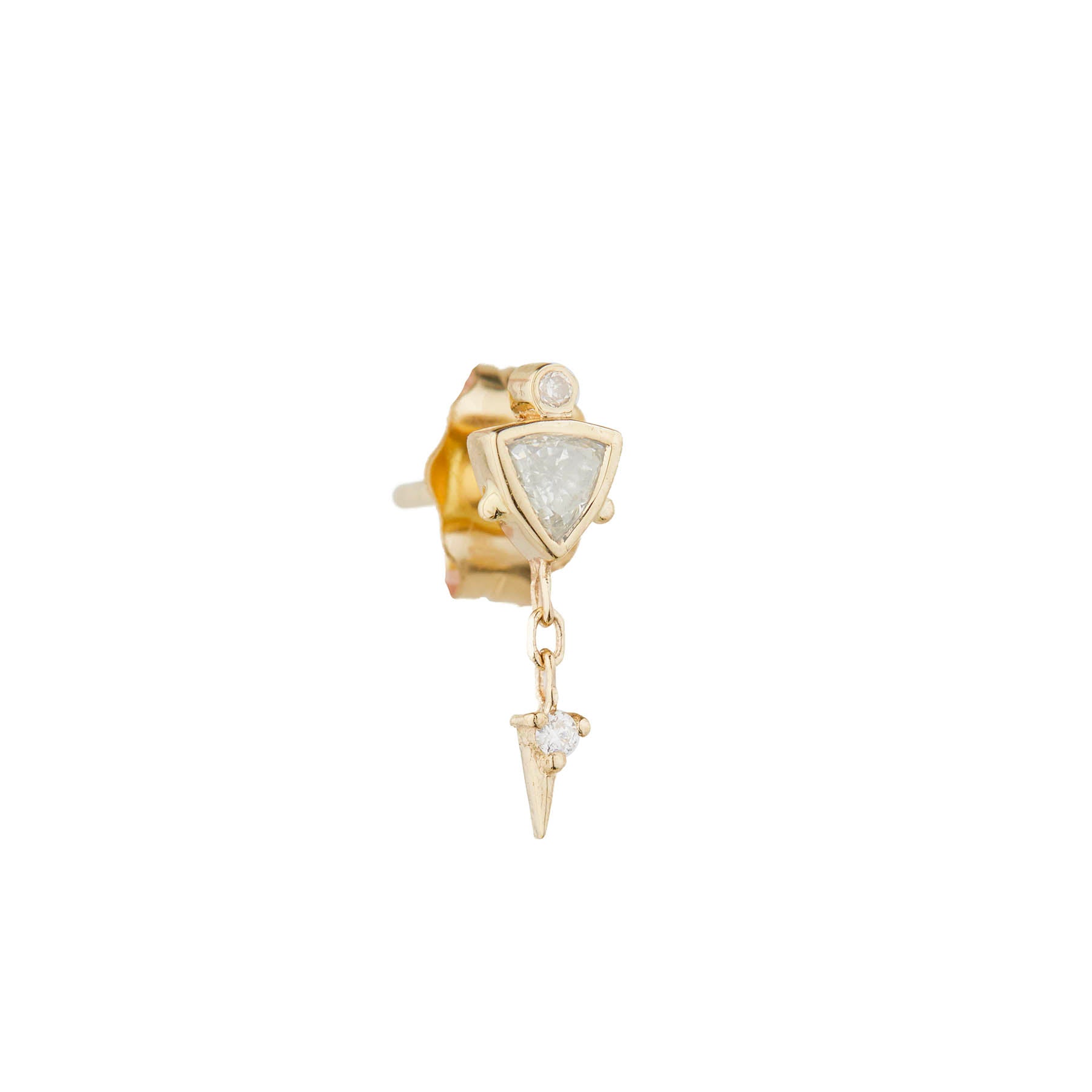Diamond Triangle Single Stud Earring