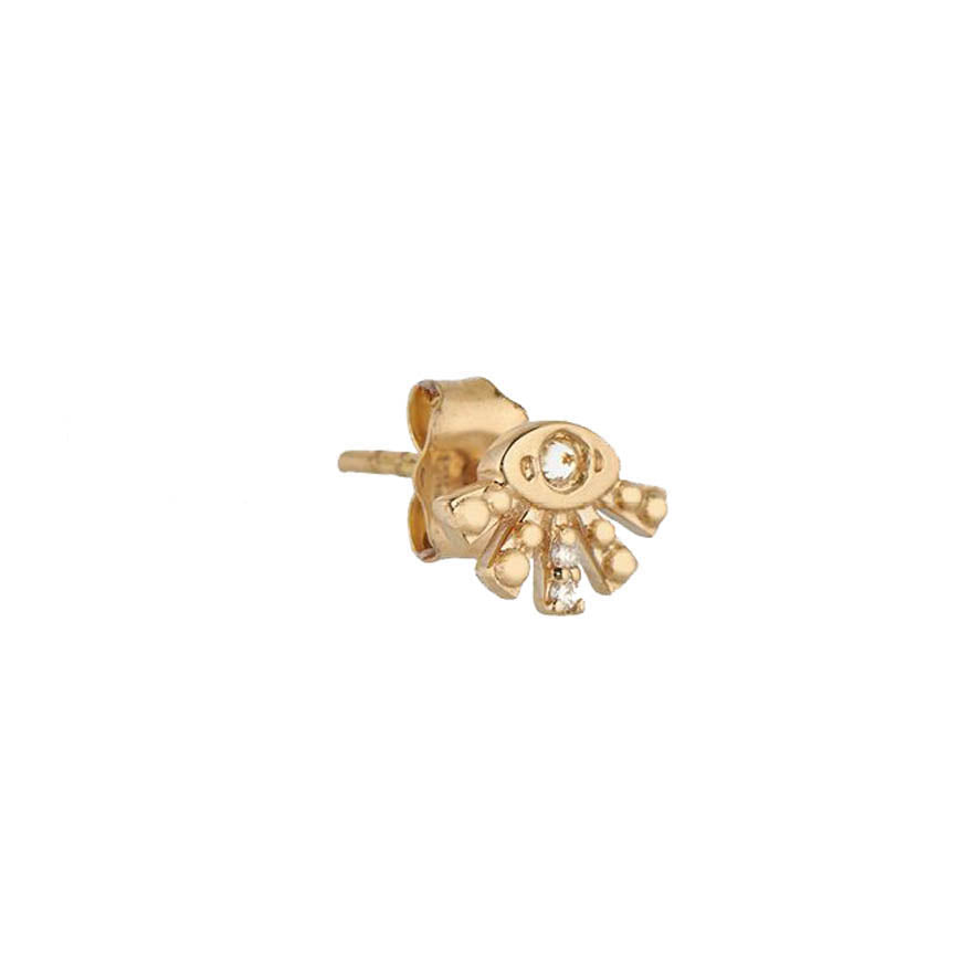 Sun Eye Diamond Single Stud Earring