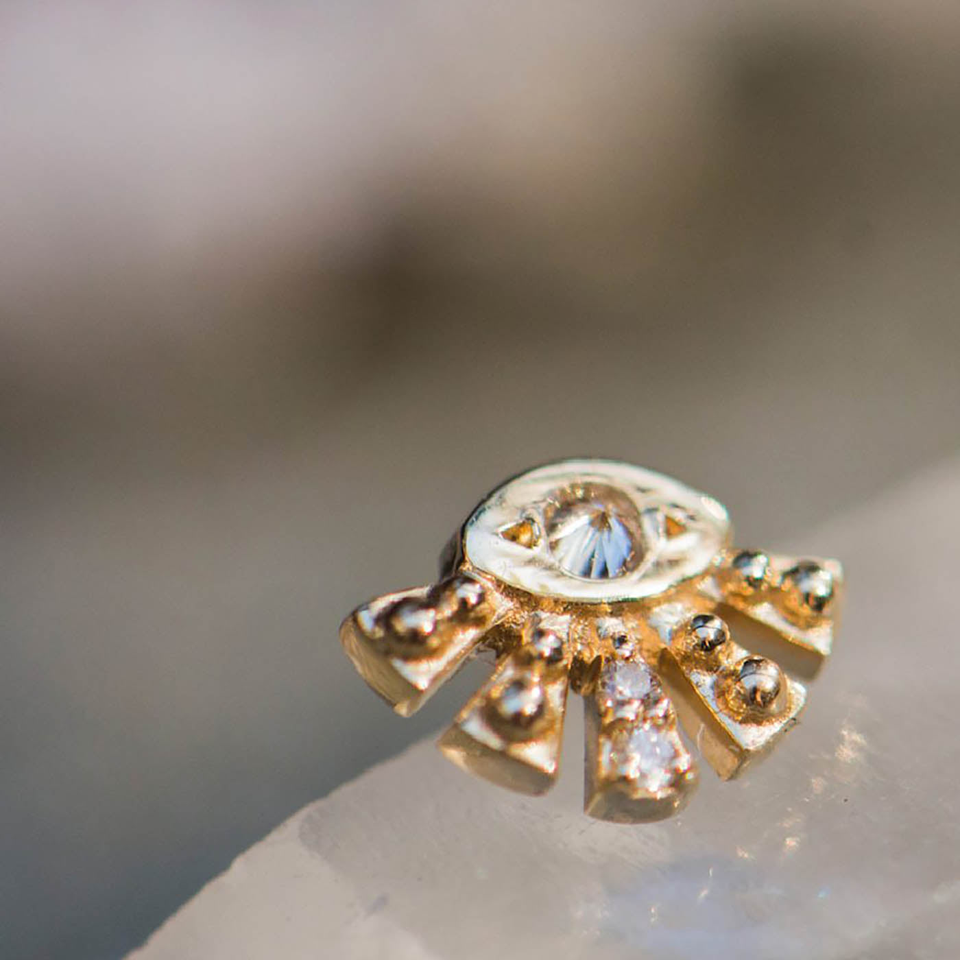 Sun Eye Diamond Single Stud Earring