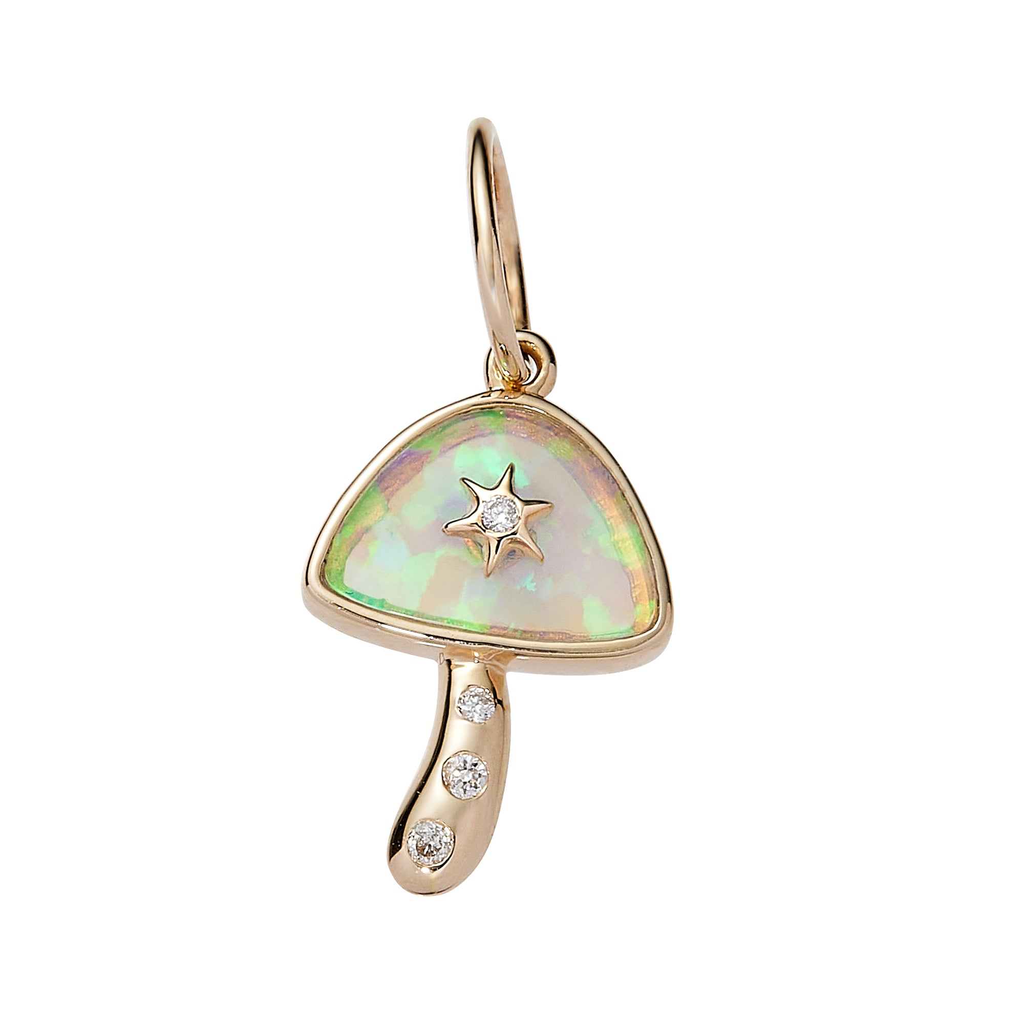 Mushroom with Opal Inlay and Diamonds