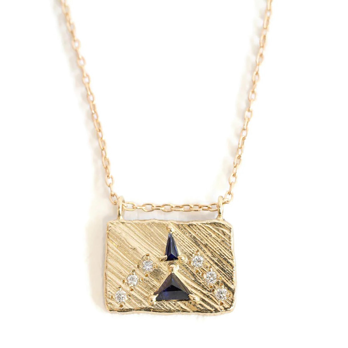 Collage Diamond and Sapphire Necklace Indigo Stars