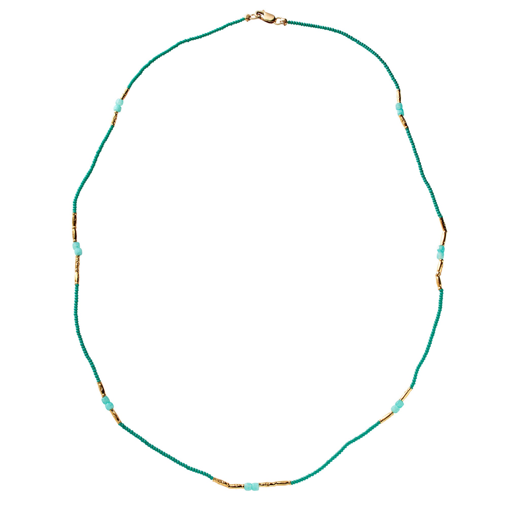 Jade and Amazonite Vermeil Beaded Necklace/Wrap Bracelet