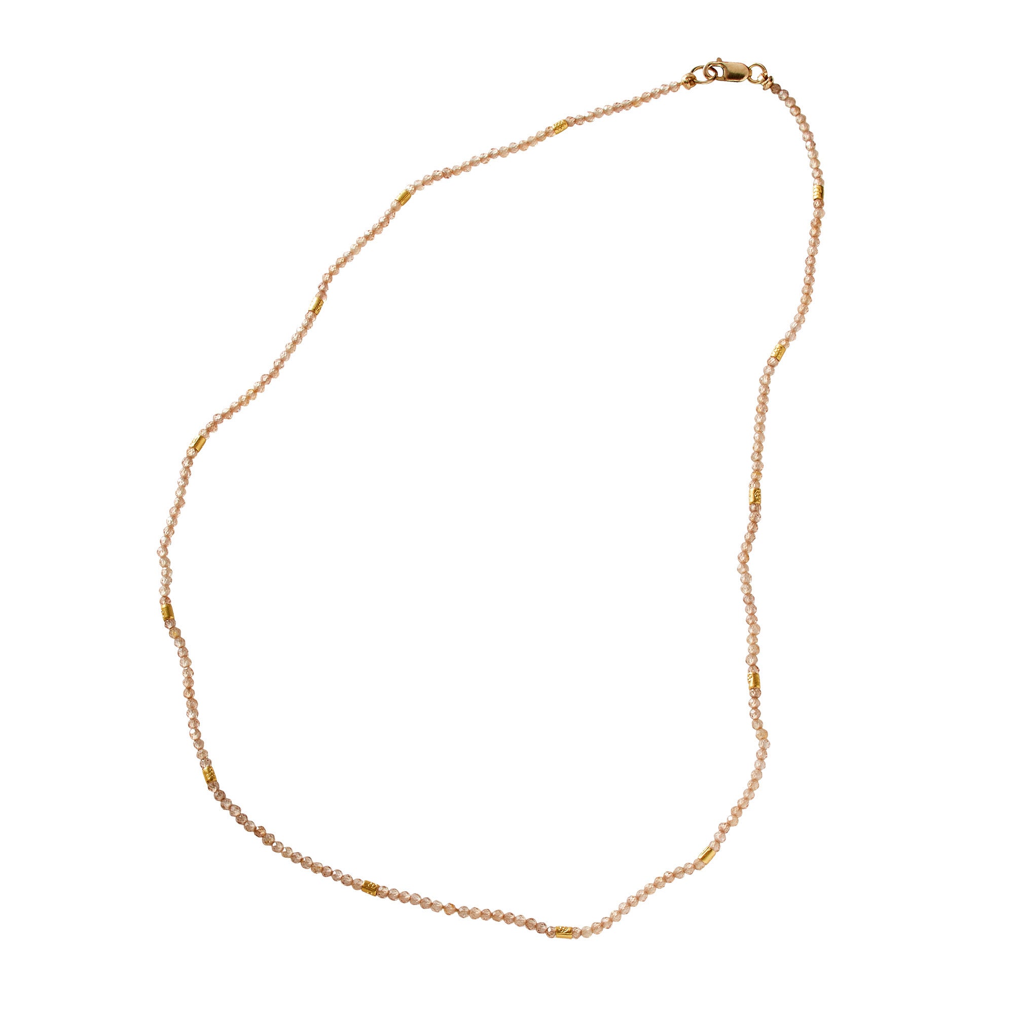 Natural Zircon and Gold Vermeil Beaded Necklace/Wrap Bracelet