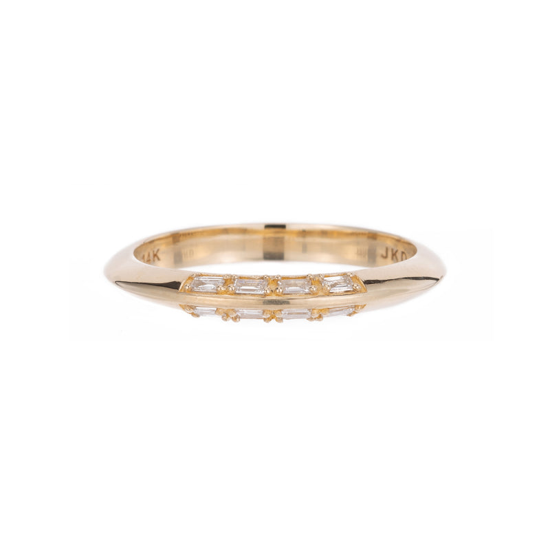 Knife Edge 14K Yellow Gold Diamond Band