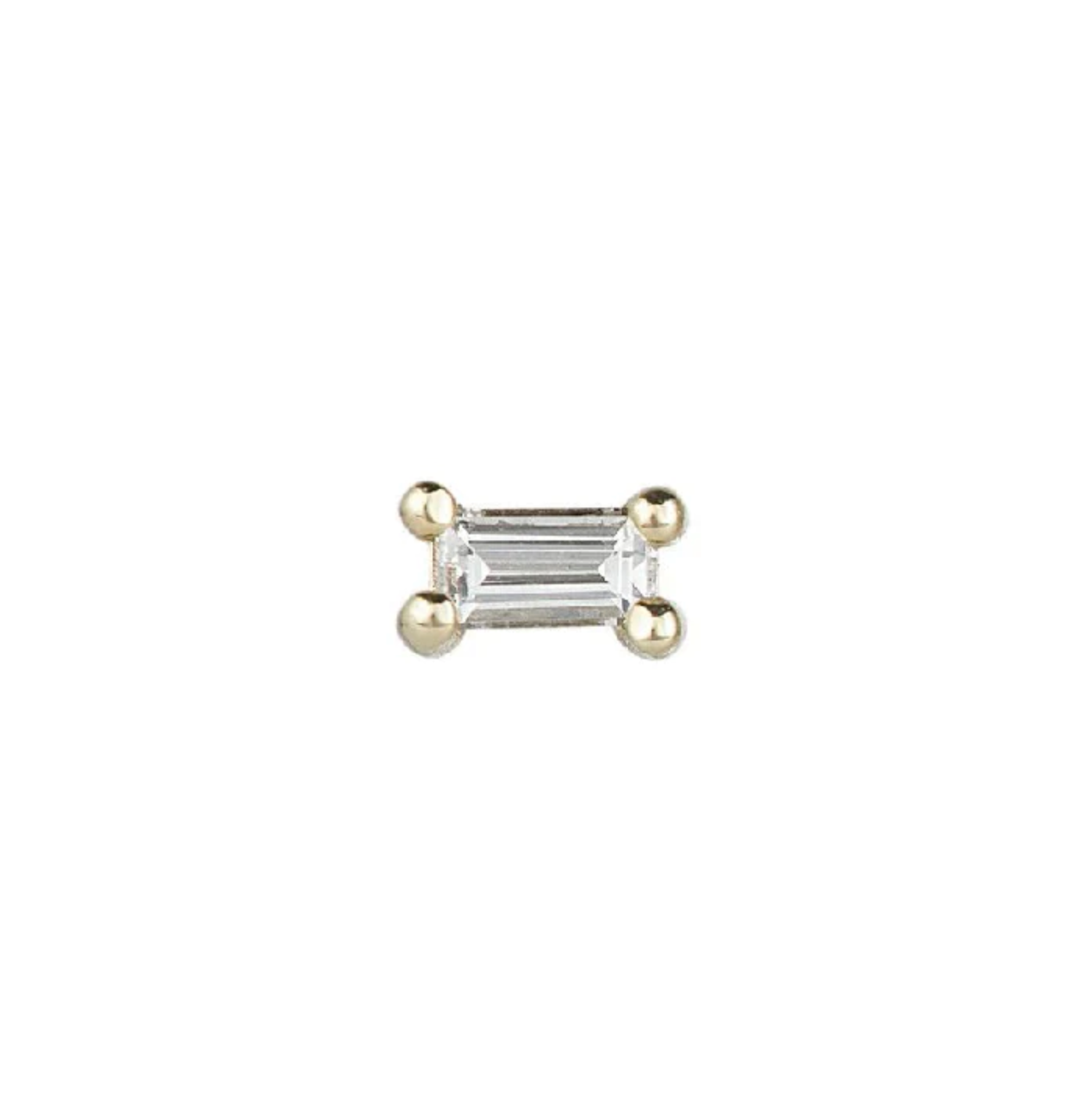 Diamond Baguette Single Stud Earring