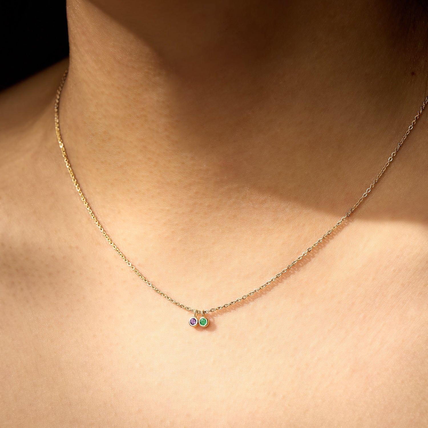 Double Birthstone Necklace