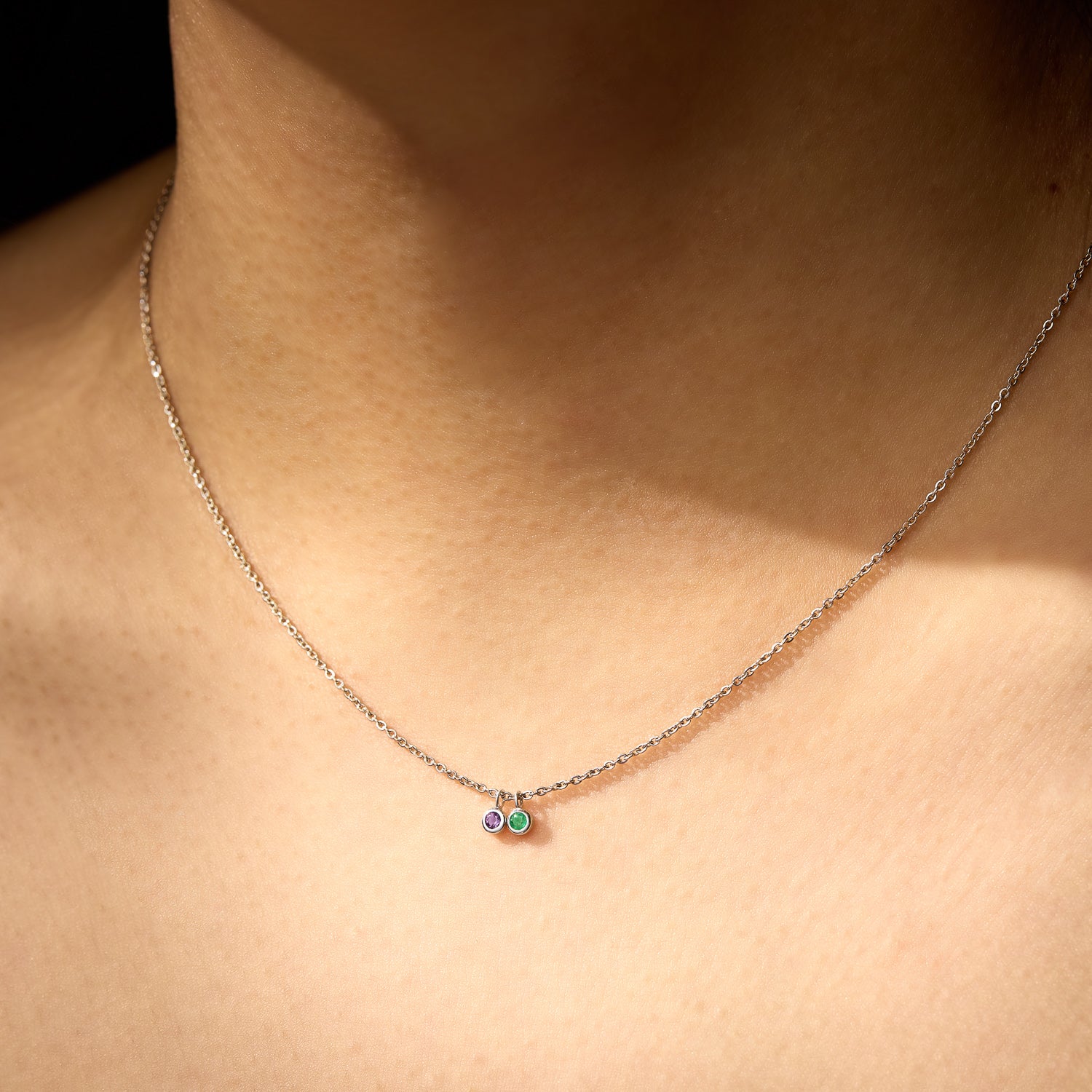 Double Birthstone Necklace