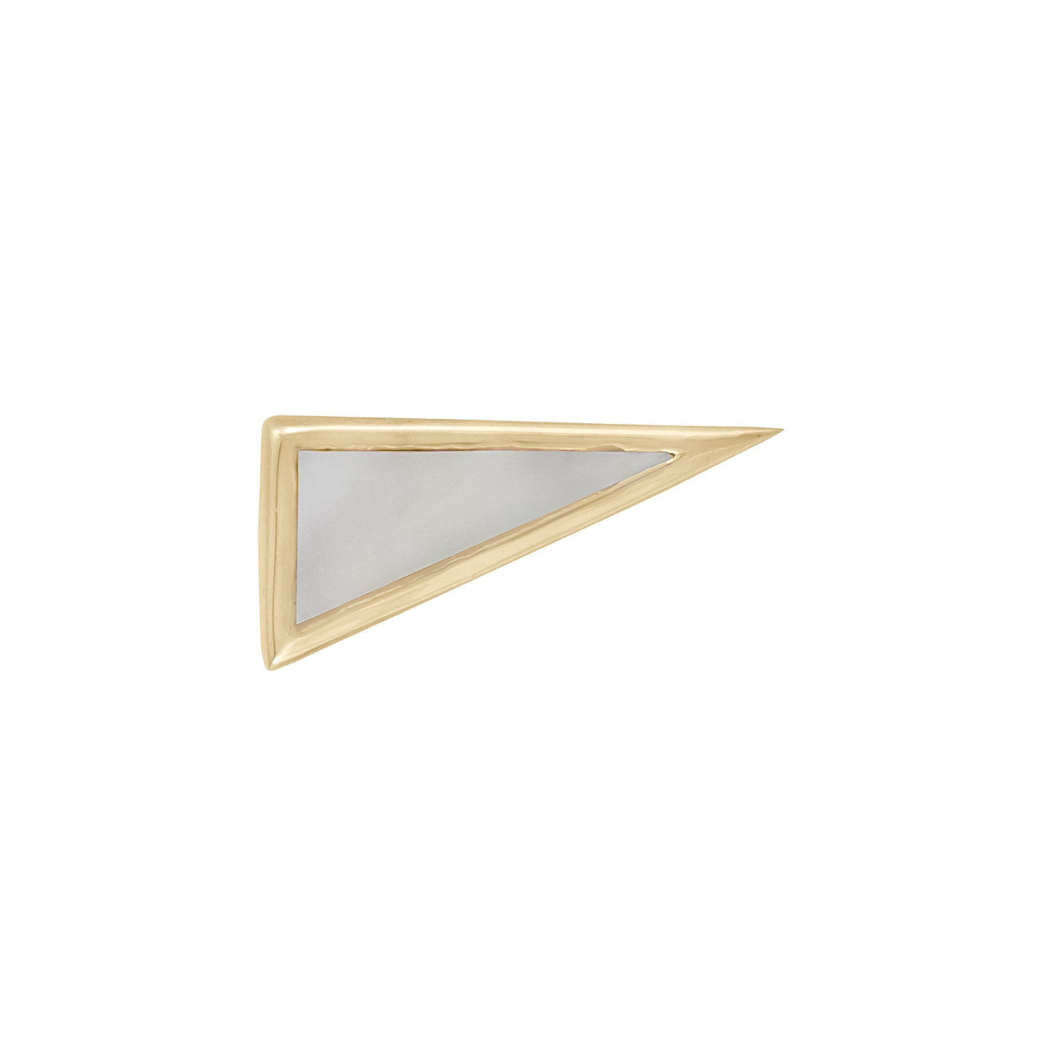 Mother of Pearl Elongated Triangle Single Stud Left Earring