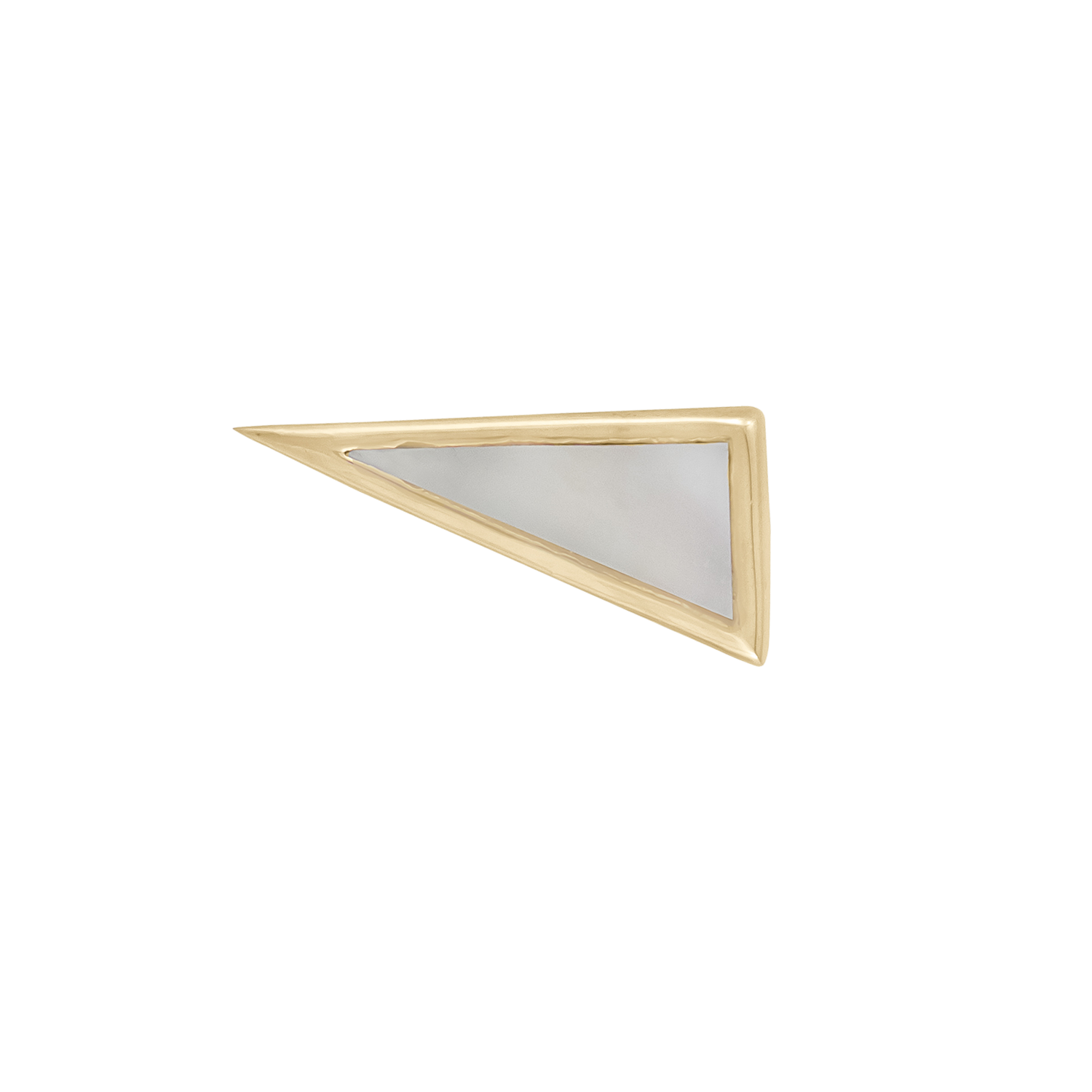 Mother of Pearl Elongated Triangle Single Stud Right Earring