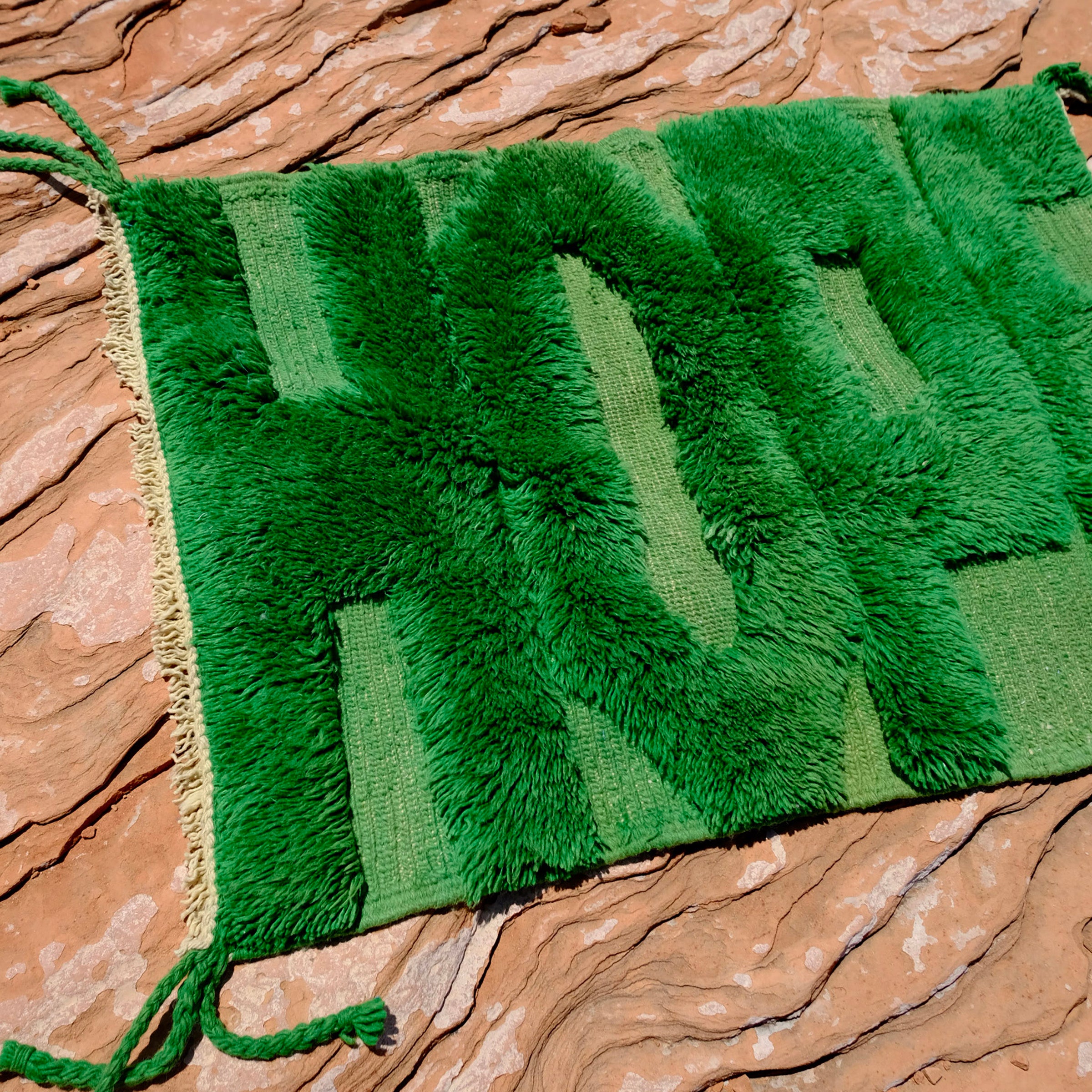 Emerald Fuzzed 'HOPE' Rug