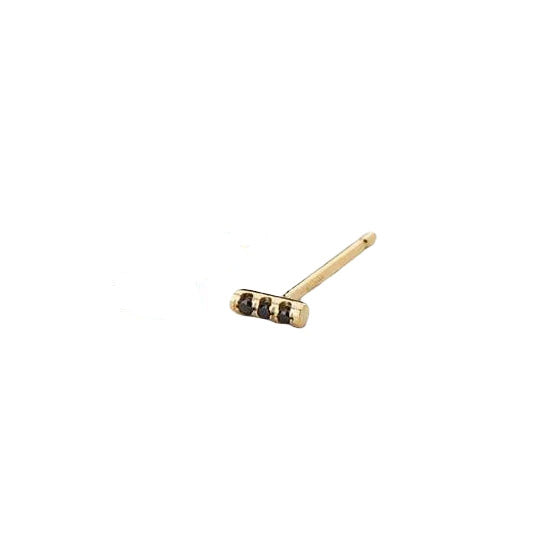 Equilibrium Black Diamond Single Stud Earring