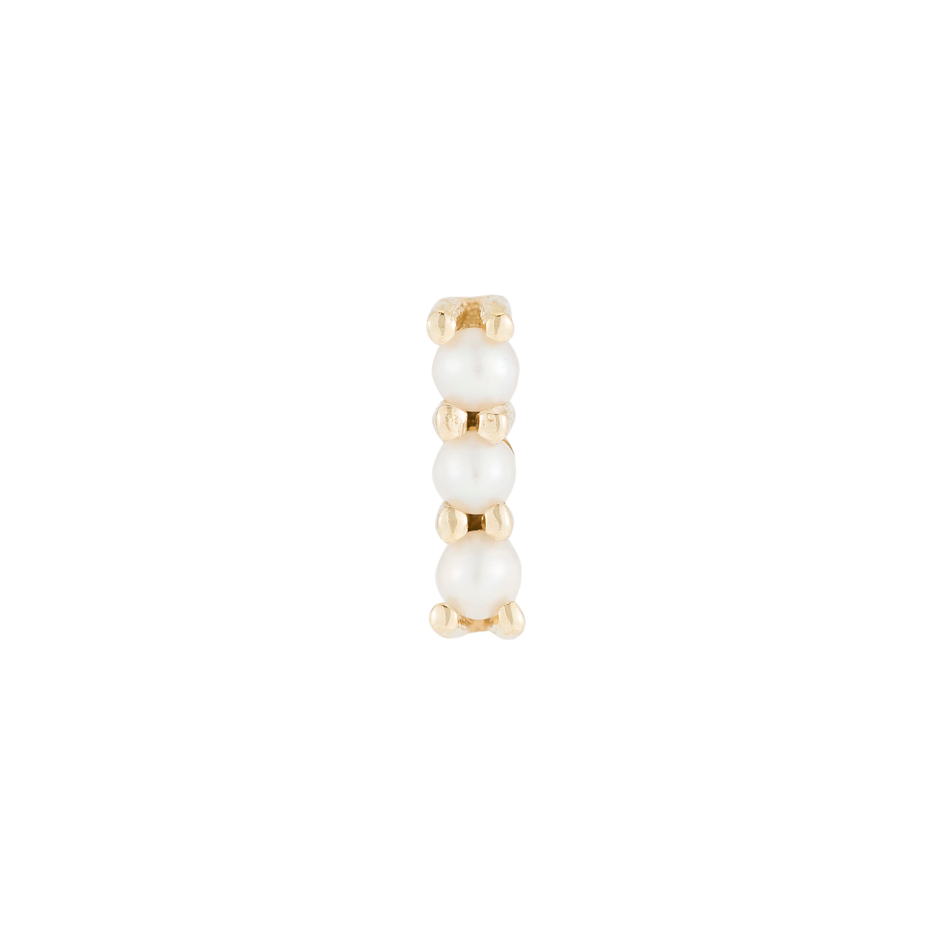 14K Yellow Gold Pearl Stud Earring