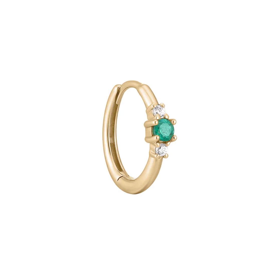 Petite Triple Gemstone Clicker Hoop