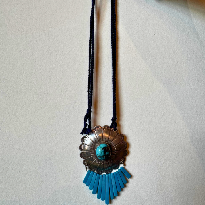 Sterling Silver Turquoise Statement Necklace