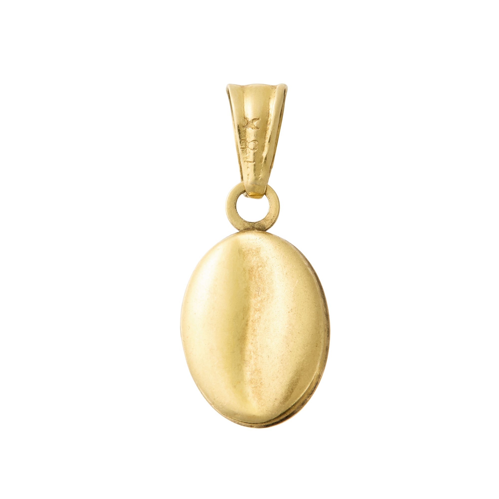Vintage 14k gold coffee bean charm with rich detail – unique charm for coffee lovers, artisan jewelry collectors, or meaningful necklace accents.