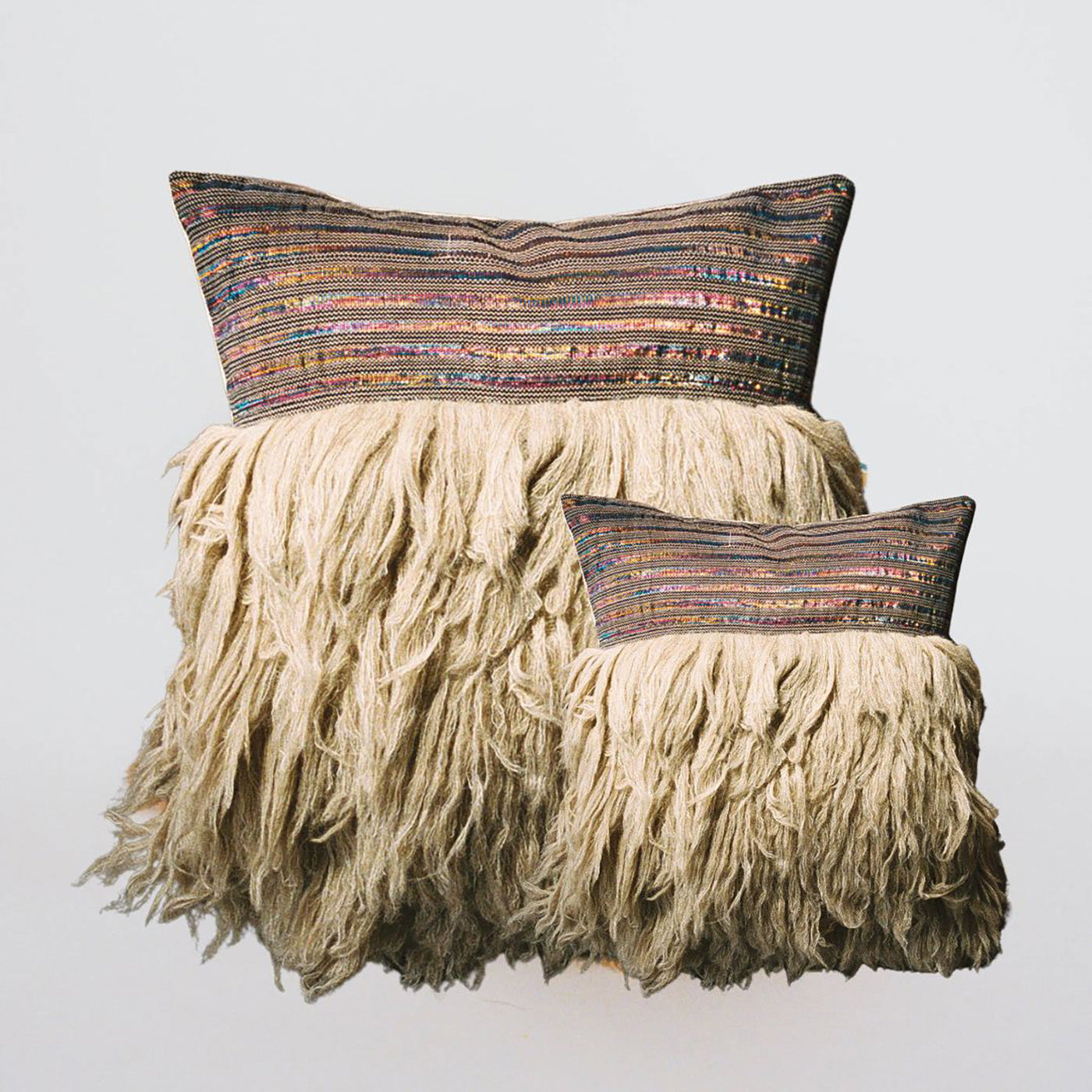 Holographic and Brown Textured Throw Pillow