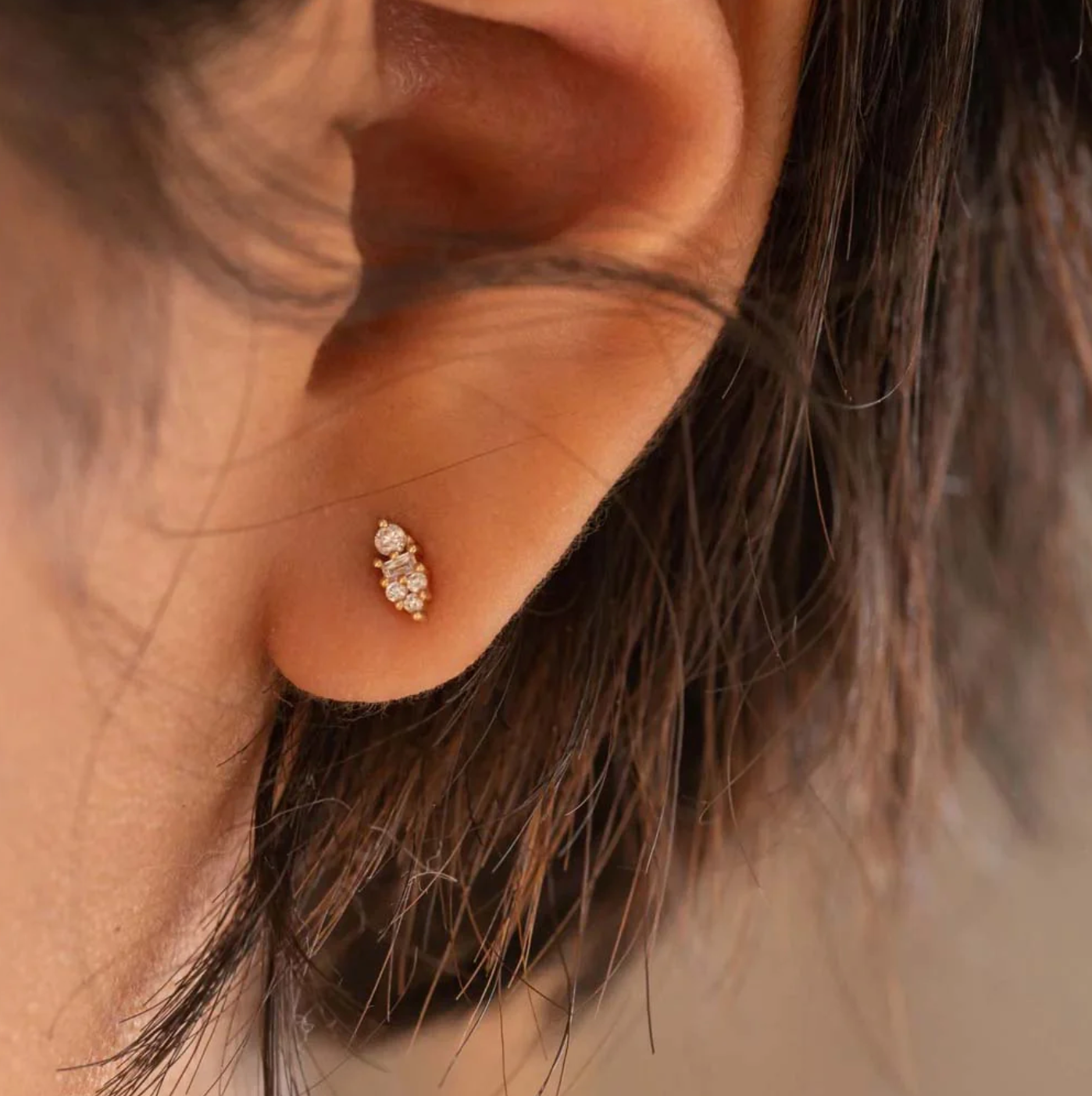 Diamond Corona Single Stud Earring
